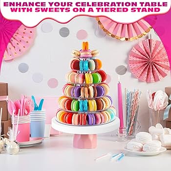 Amazon | ラウンドマカロンタワースタンド、6段カップケーキ