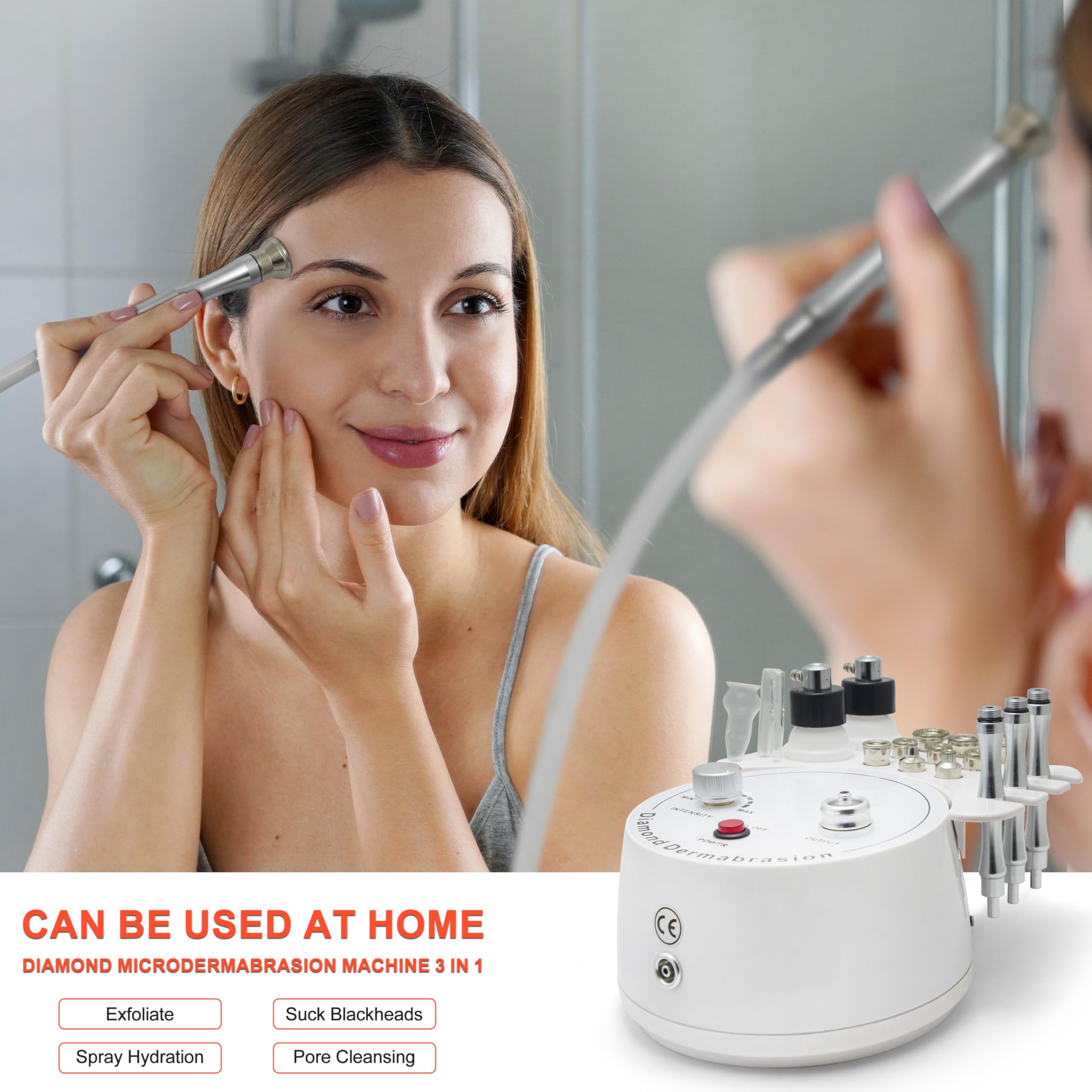 Elitzia Diamond Microdermabrasion & Hydra Spray Dispositivo de rejuvenecimiento de la piel 2 en 1 - para acné, puntos negros, refinamiento de poros ETNF108