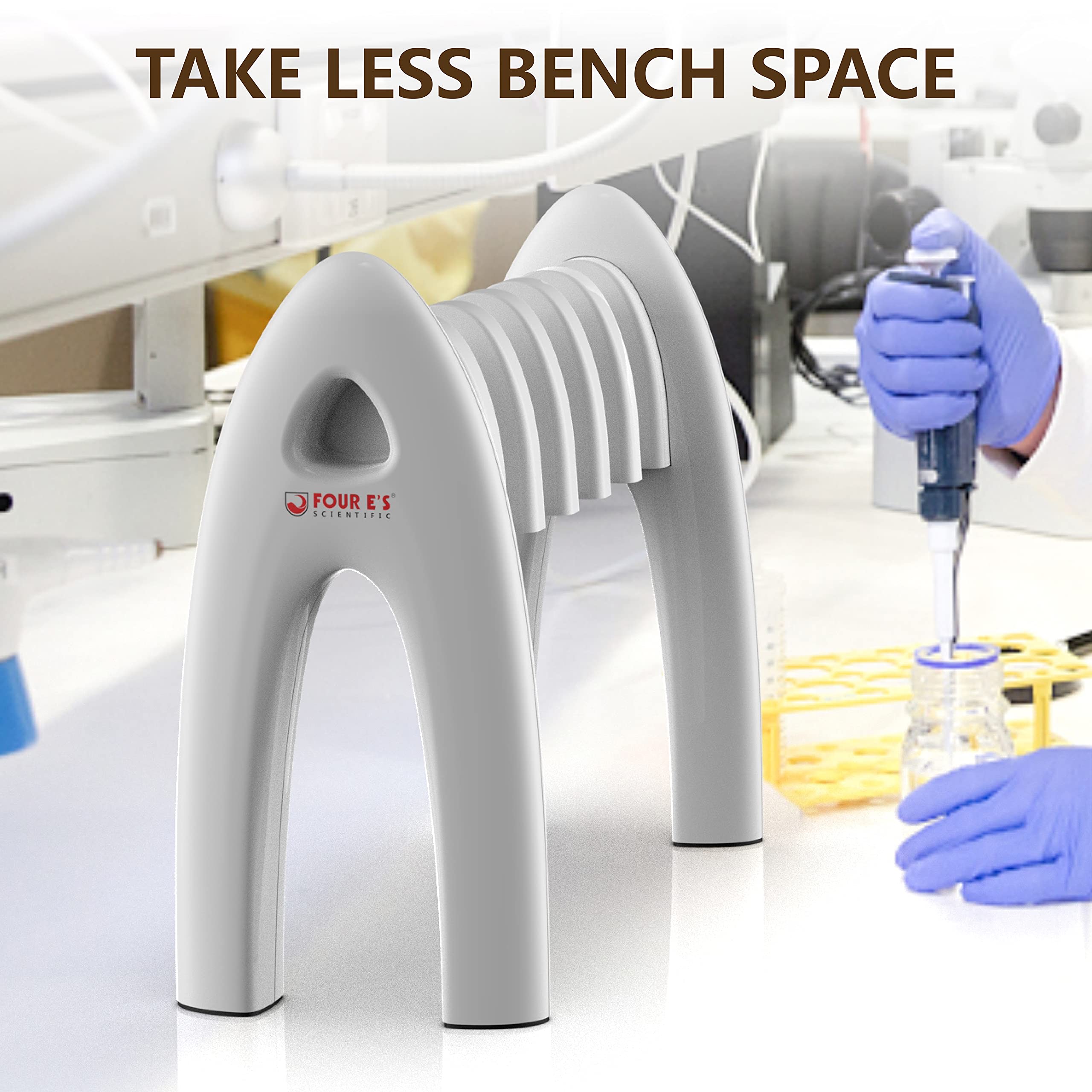 Science Lab - Estantes para pipetas - Estante para pipetas 4E's USA, soporte compacto para pipetas de 6 ranuras, estante para micropipetas de banco