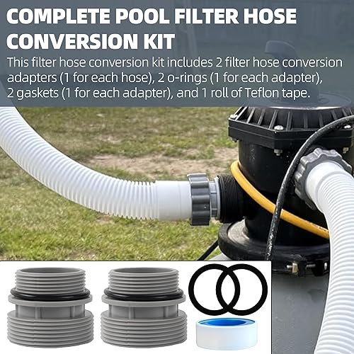 Miniatura 5 de TonGass Kit de conversión de manguera de filtro de 1.575 in a 1 12 pulgadas, adaptador de piscina sobre el suelo conecta mangueras de 1.575 in a