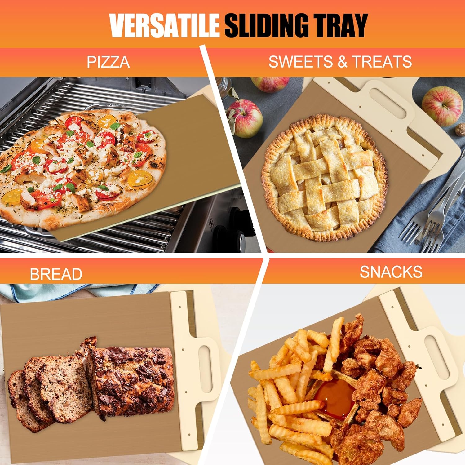 Sliding Pizza Peel - Pala Pizza Scorrevole Pizza Boards with Handle, The Pizza Peel That Transfers Pizza Perfect, Pizza Spatula Paddle for Indoor & Outdoor Ovens (Sliding Pizza Peel-1piece)