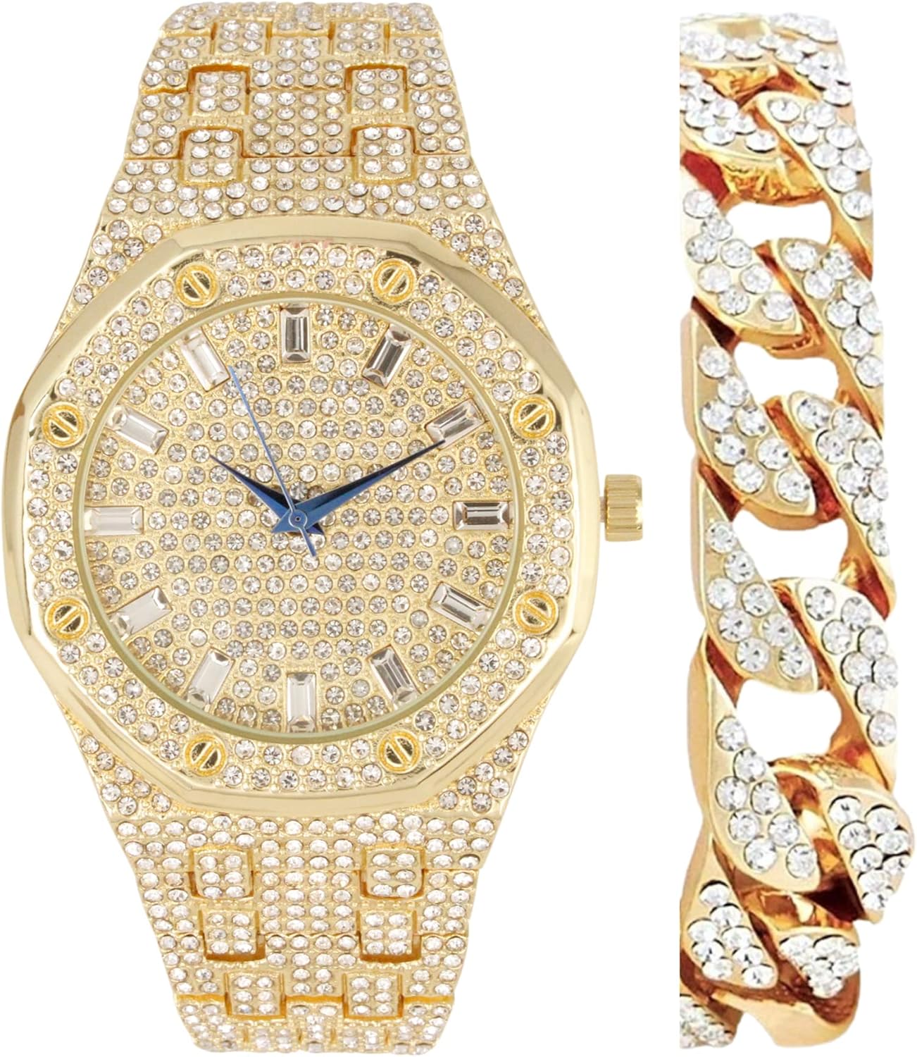 Charles Raymond Bling-ed Out Rapper's Luxury Hip Hop Mens Watch - Stand Out in Your Crew with This Bling Timepiece seen from Miles Away - 10227FAM