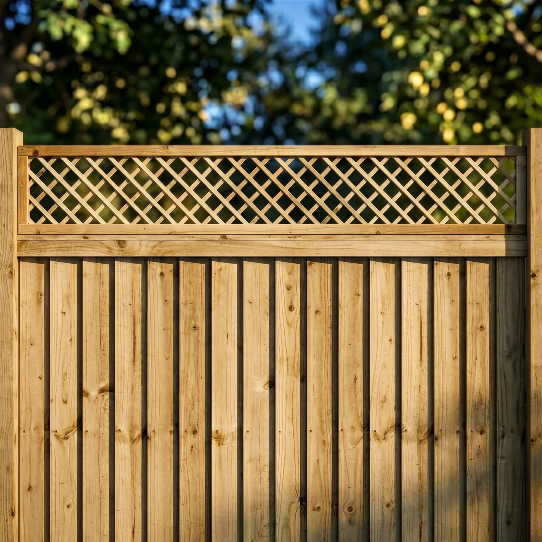 Premier Garden Supplies Pressure Treated (Tanalised) Diamond Standard Elite Alderley, 6Ft X 1Ft Fence Panel Trellis Topper Wooden Lattice | Decorative Fencing Topper For Outdoor Garden Wall, Pergola, & Arch (Wide: 182.8Cm X High: 30Cm)