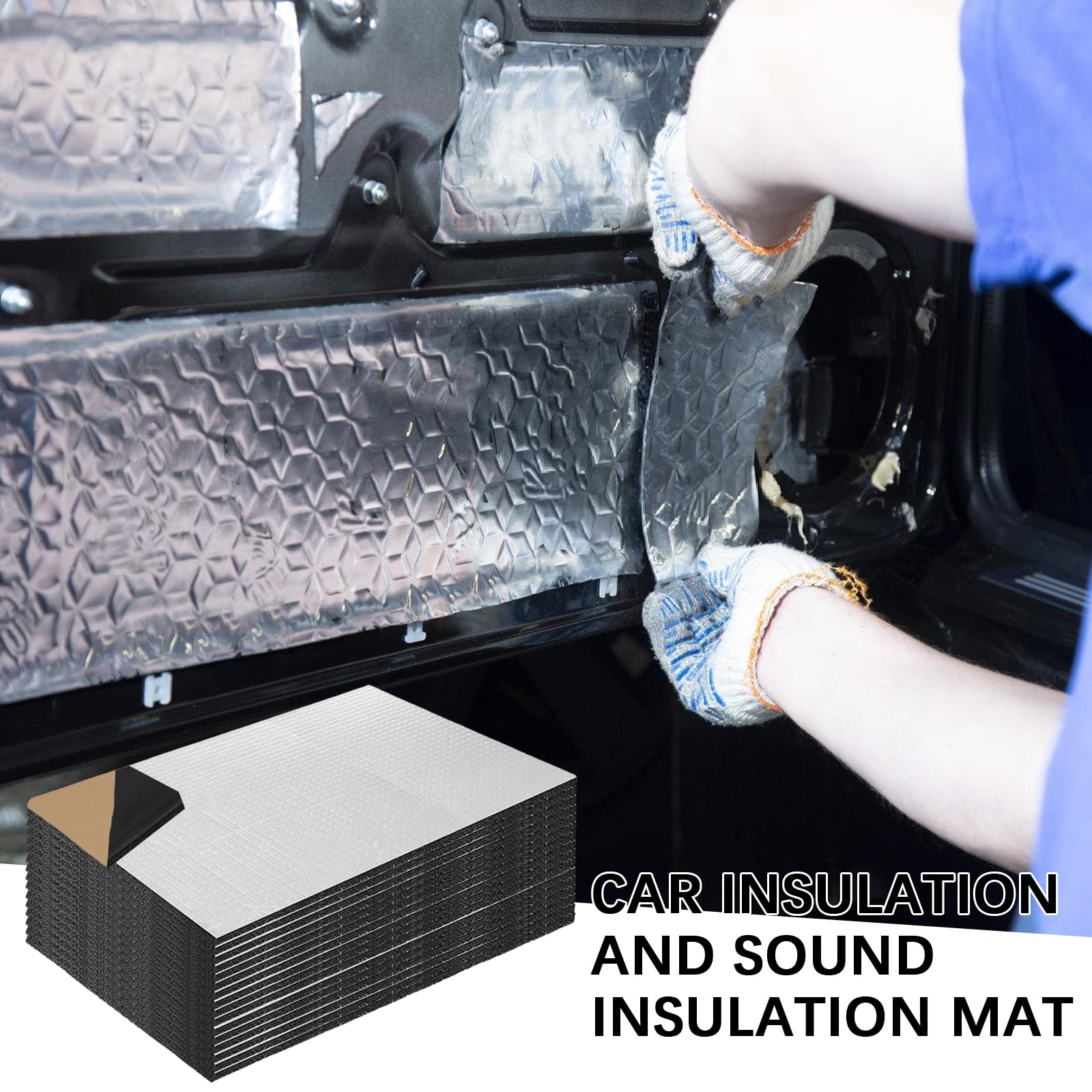 12 Stück 5 mm Dämmmatte Auto, 40x25cm Schallschutzmatte Isolierung, Isoliermatte Selbstklebend, Isolierung Matte Schaumstoff, Dämmmatte Selbstklebend, Schalldämmung Pads, Wasserdicht Feuerfest