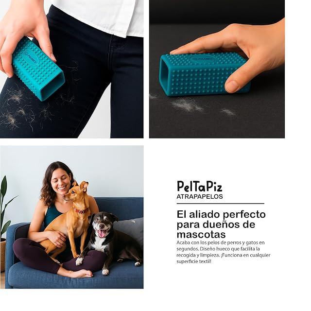 Foto 5 de 6 de PAMEX - Cepillo Quitapelos Peltapiz Atrapa Pelusas y Pelo de Mascotas de Goma Natural