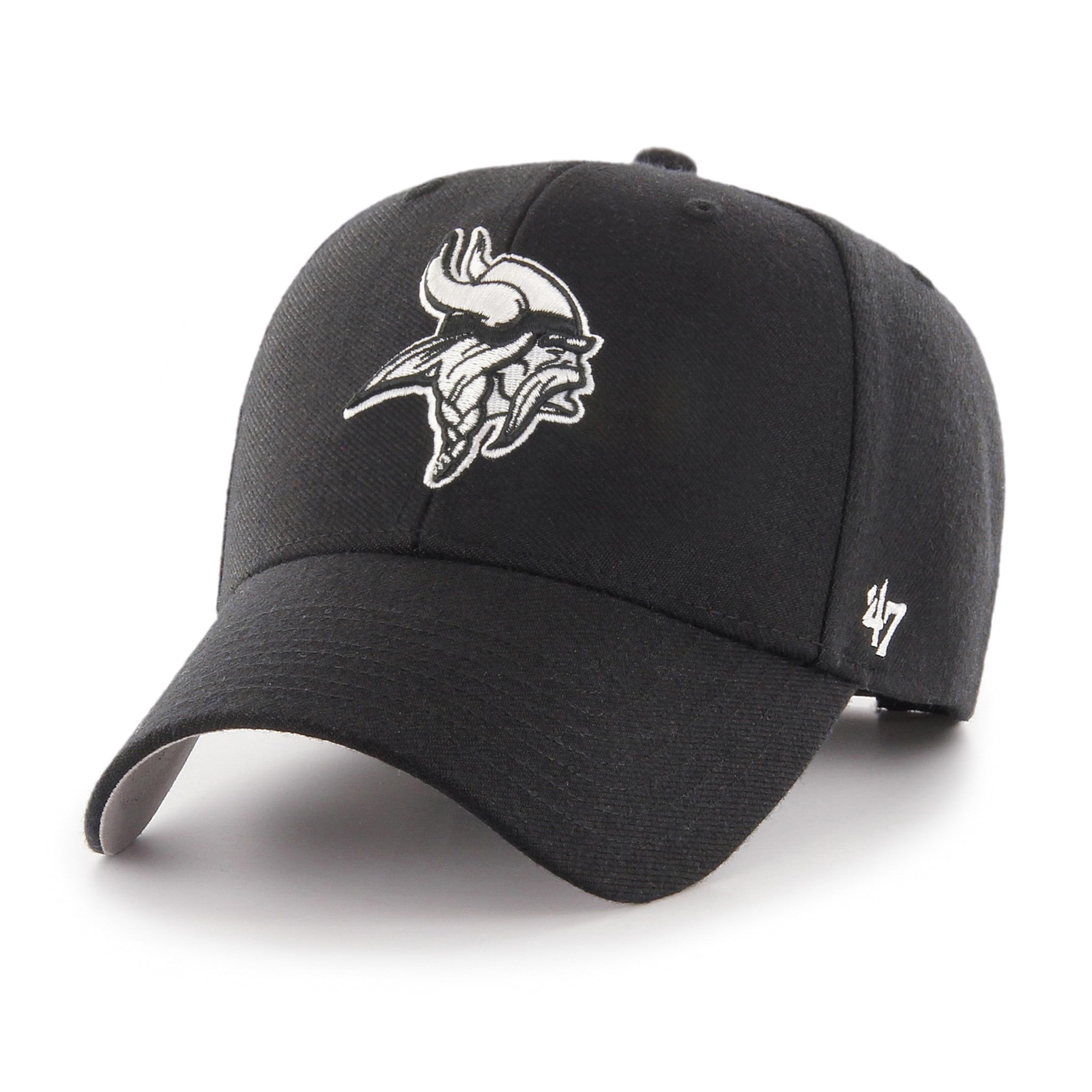 47 Minnesota Vikings NFL MVP Unisex Baseball Cap, Adjustable, Team Badge, Black