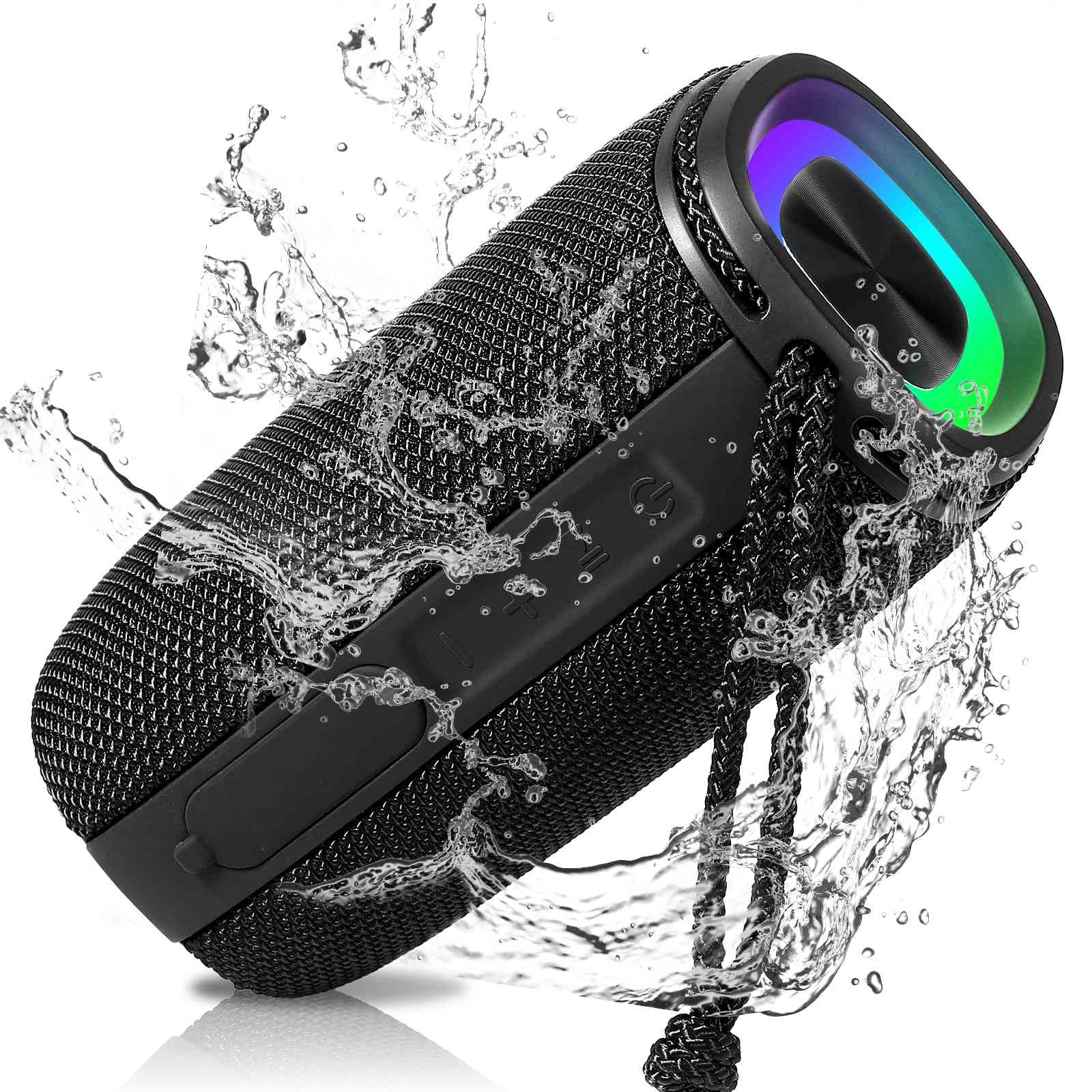 UrbanX Scorpio Series Bluetooth Speaker, IPX6 Waterproof Speakers HD Surround Sound with Punchy Bass, True Wireless Pairing, BT5.3, Portable Speaker for Blackview Tab 10 Pro - Black
