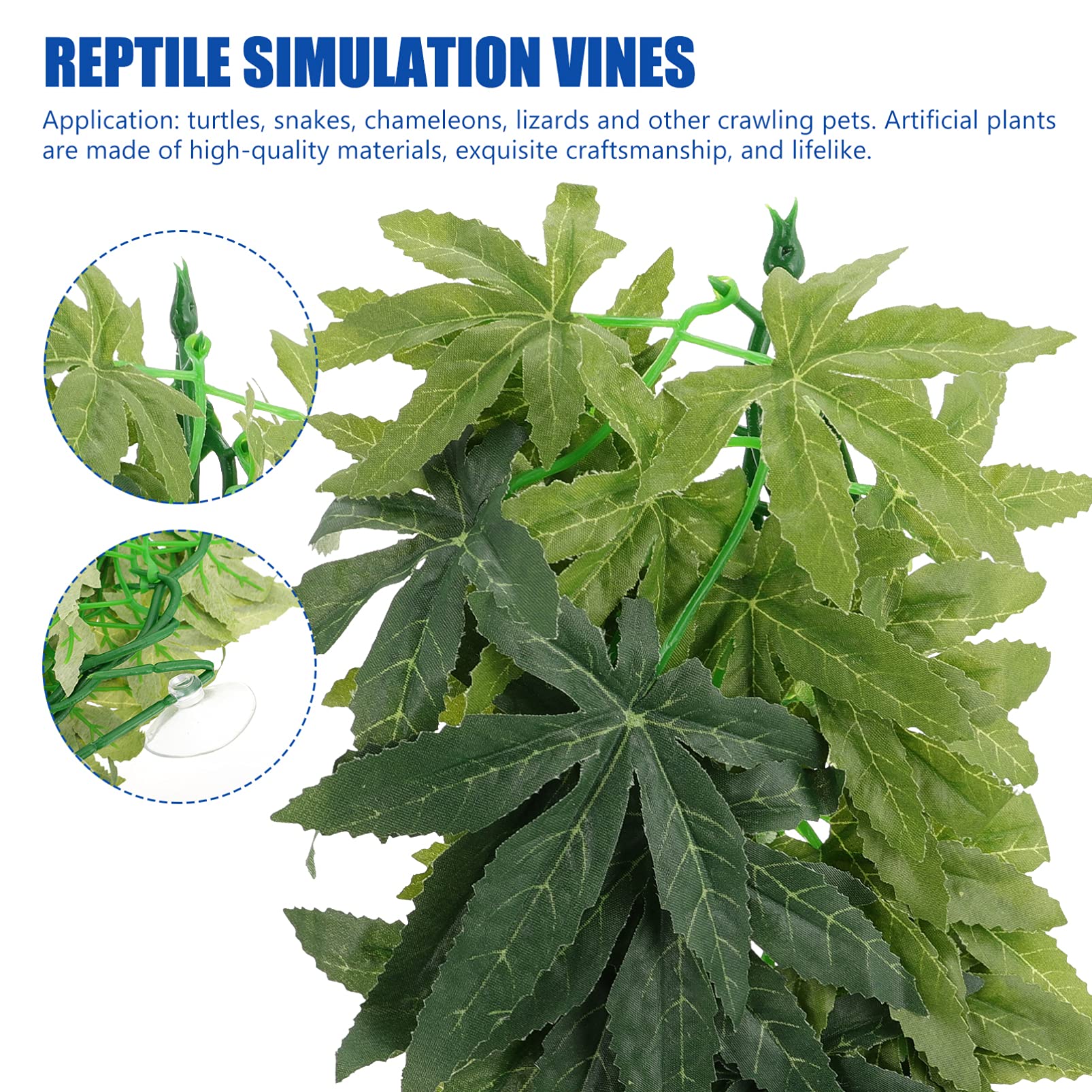 ULTECHNOVO 9piezas Decoración De Plantas Artificiales para Terrarios Enredaderas Simuladas para Hábitats De Reptiles Ornamentos Colgantes Naturales para Geckos Serpientes