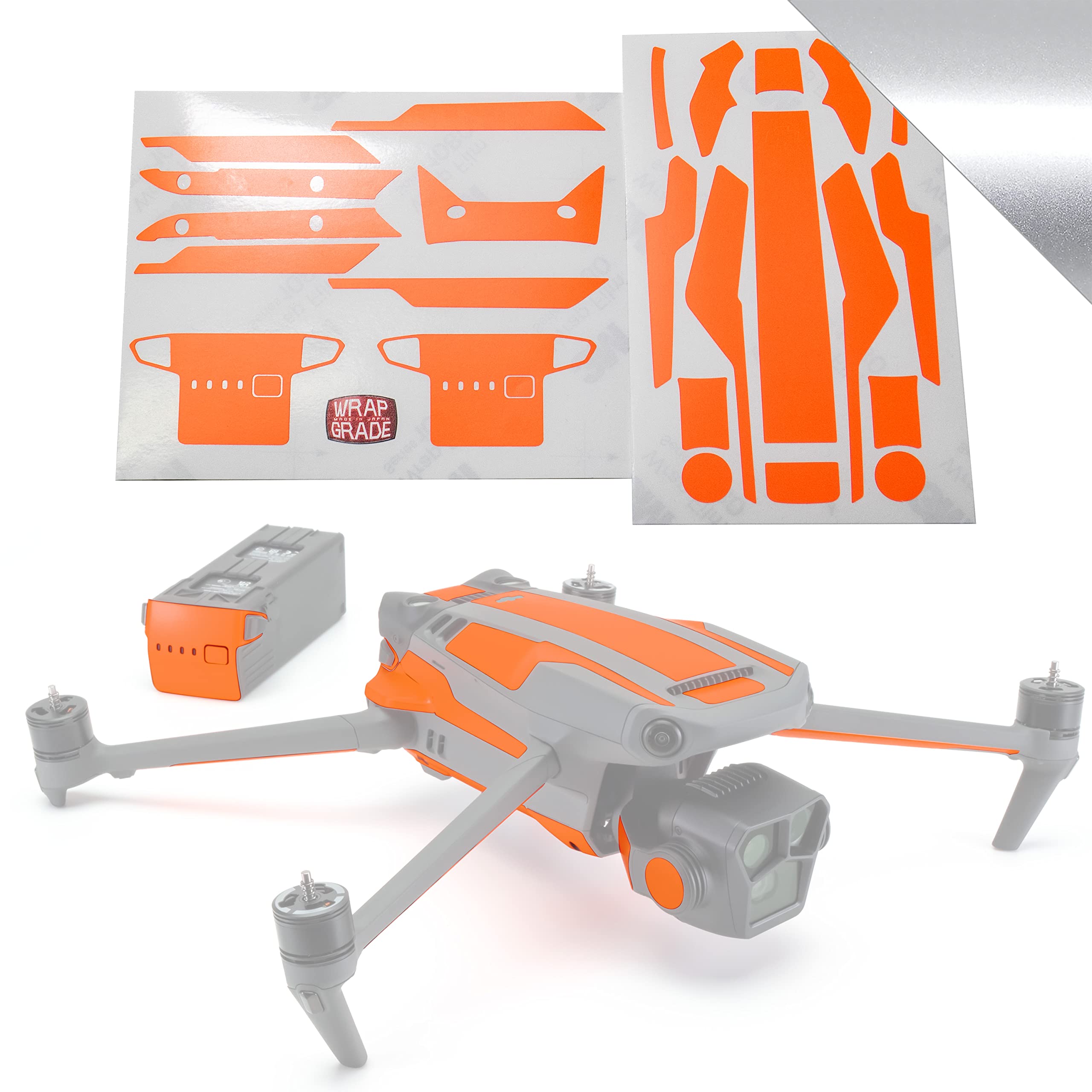 WRAPGRADE Skin Stickers for Mavic 3 Pro/Mavic 3 Classic, Airforce Silver / Pro