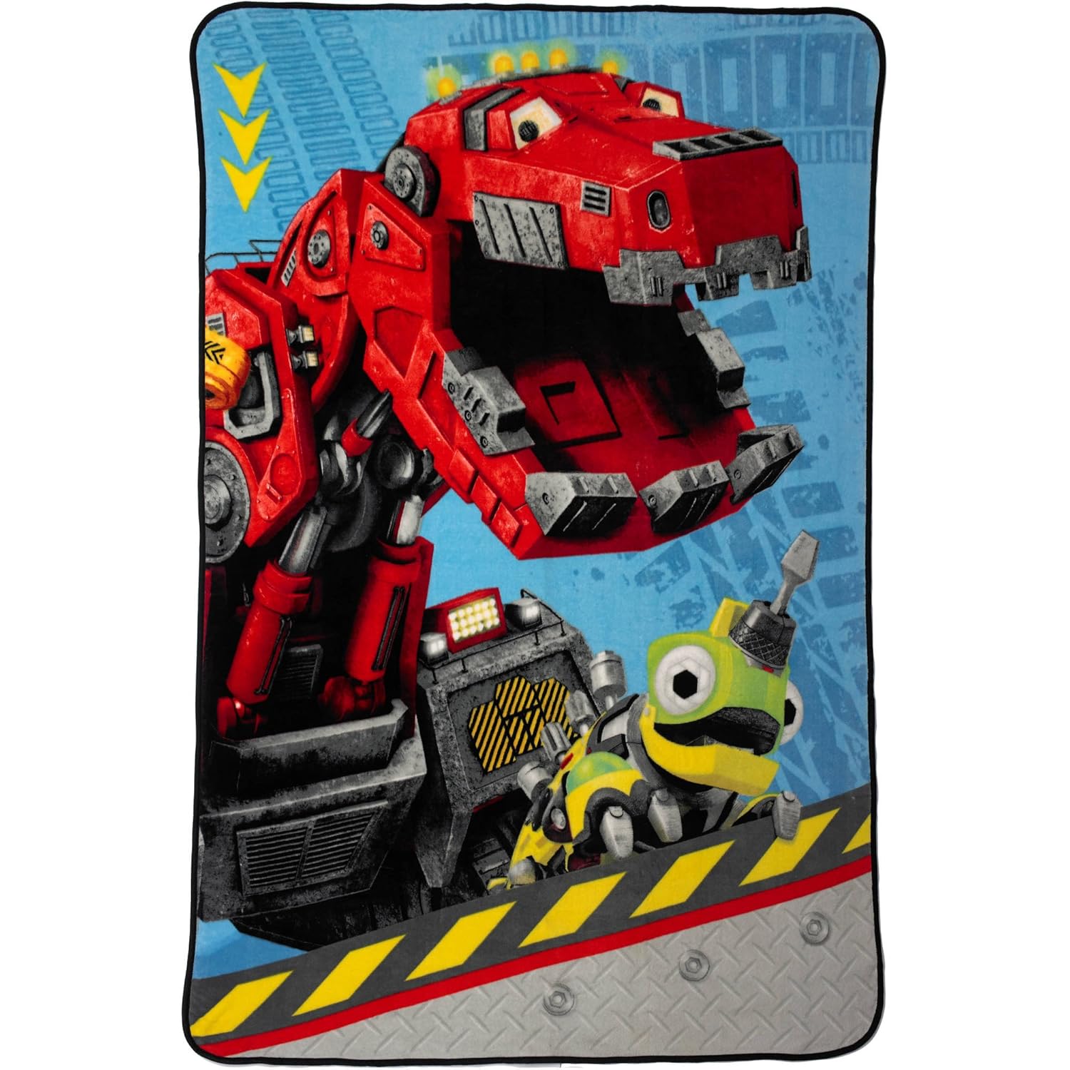 Dinotrux Boys Blanket Twin Size Faux Fur Plush Tyrex by Dinotrux