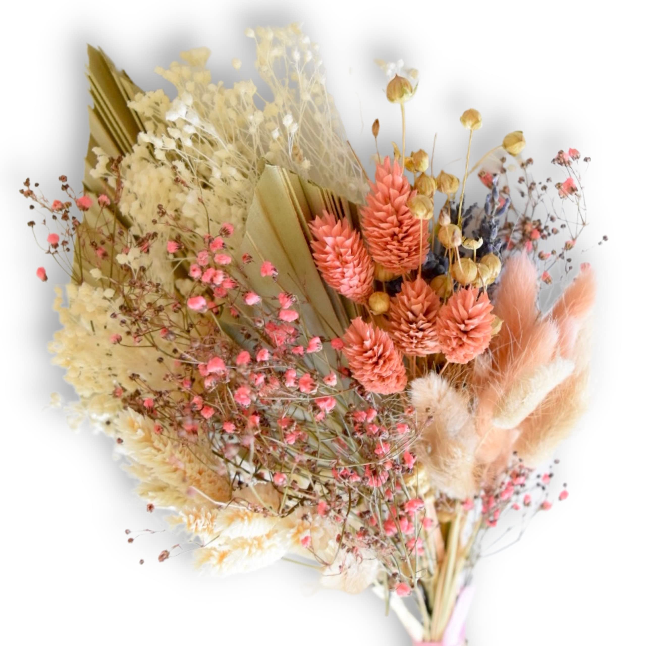 The Baked Studio - Original Dried Flower Bouquet / Bunch - Artificial Flowers for Cake Craft DIY Wreath Living Room Home Wedding Decor and Decoration (Pretty Blooms Bunch)