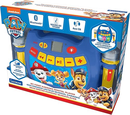 Miniatura 8 de Lexibook Paw Patrol - Reproductor digital de karaoke portátil para niños - Micrófonos, efectos de luz, Bluetooth, funciones de grabación y cambio de