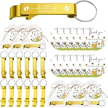 50 Sets Honey Bee Baby Shower Favors for Guests 50 Bottle Openers 50 Thank Tags 50 Organza Bags with Twine Return Gift for Baby Shower Gender Reveal Party Girl Boy