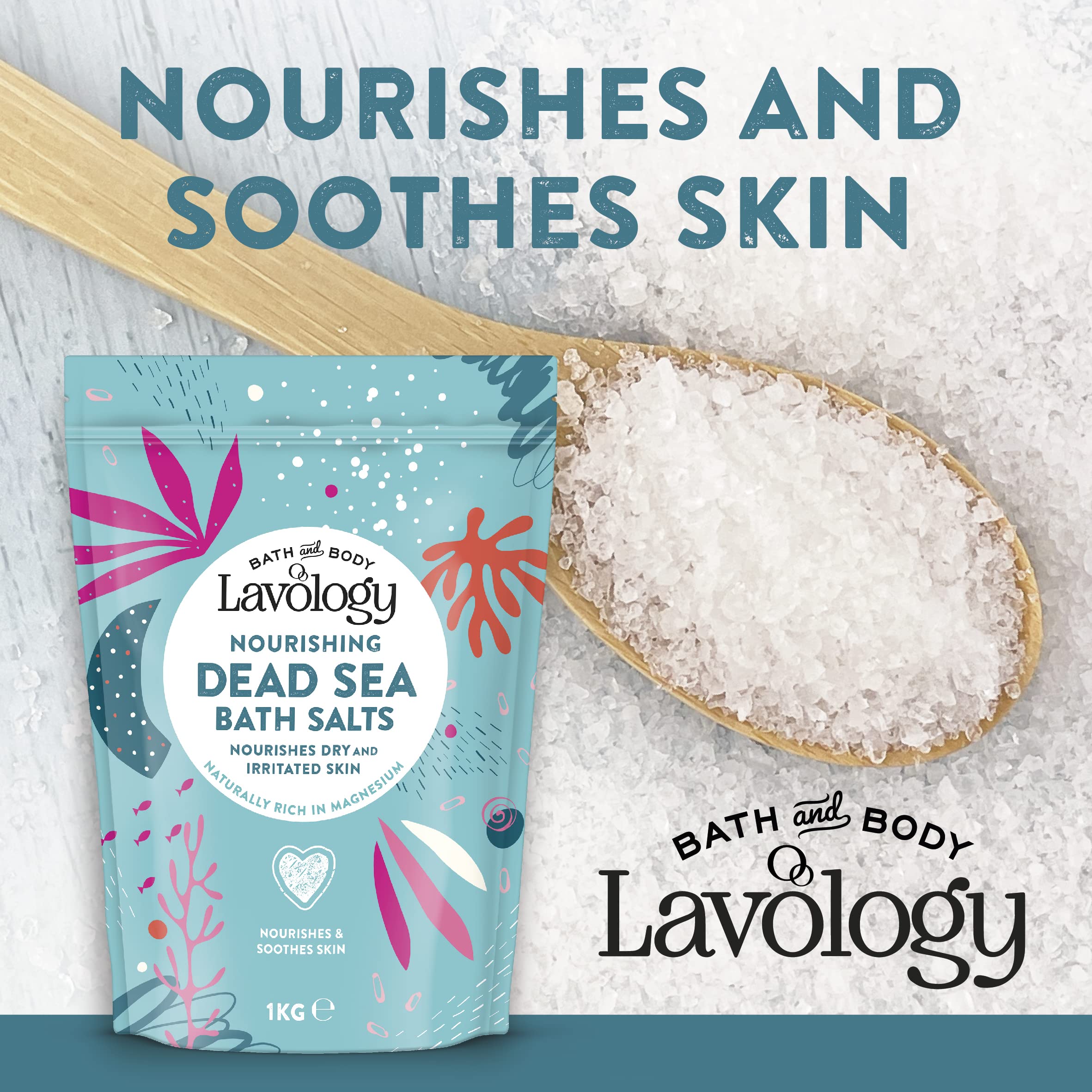 Lavology Lot de 2 sels de bain de la mer Morte Ingrédients naturels Nourrit les peaux sèches et irritées 5 kg
