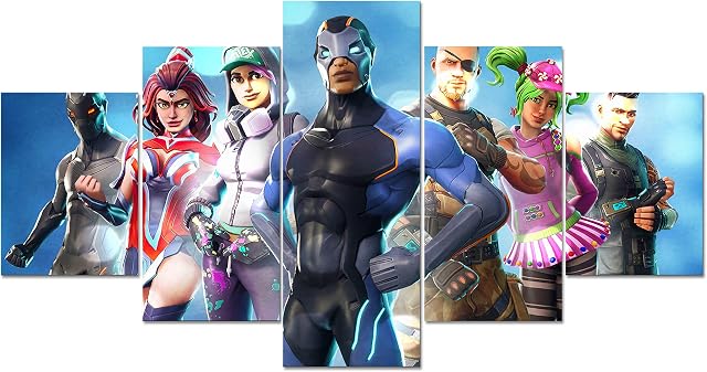 Amine poster 5 Piece Cool Game Roles Creative Video Game Canvas Wall Art Unframed for Home Wall Decor