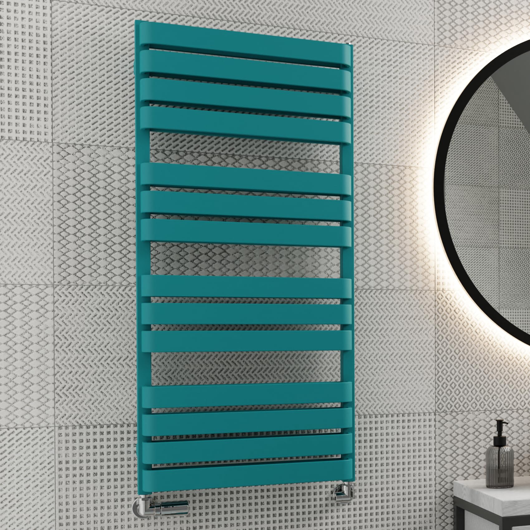 Terma Warp T Bold Heated Towel Rail Matt Teal 2660Btu 1110 X 500Mm