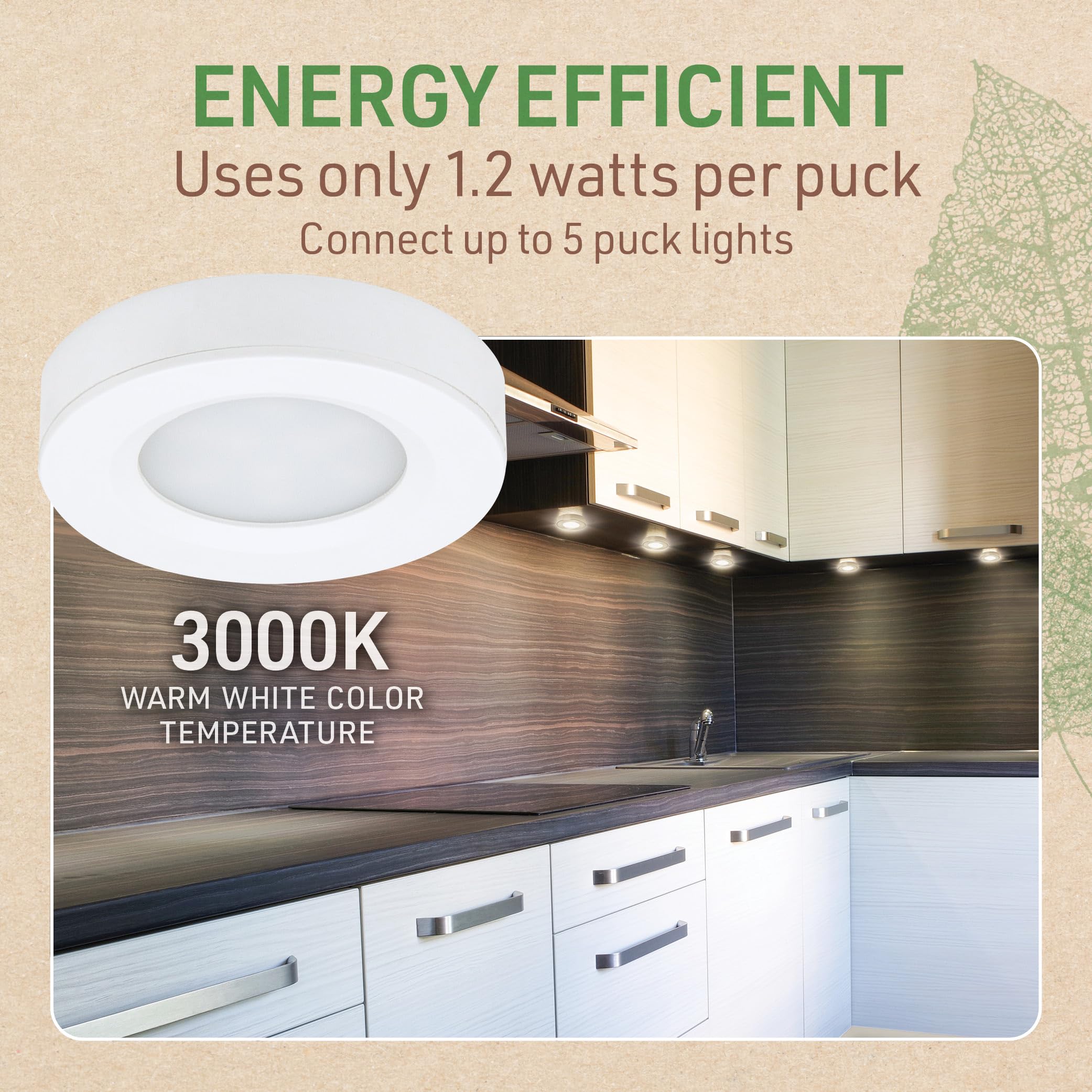 GETINLIGHT Dimmbare LED-Puck-Lichter – Set Mit 3 Leuchten, 3000K Warmweiß, Für Einbau Oder Aufputz