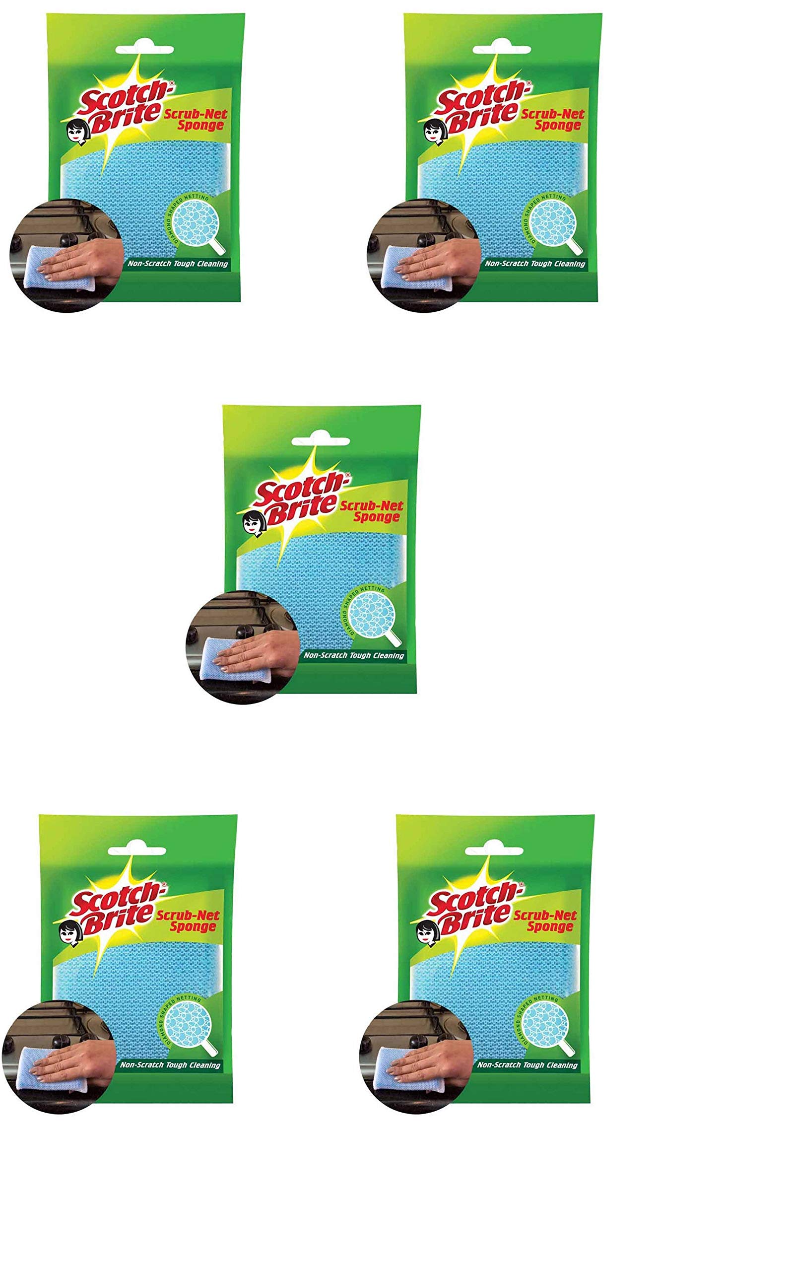 Scotch-Brite Scrub Net Sponge-Pack of 5