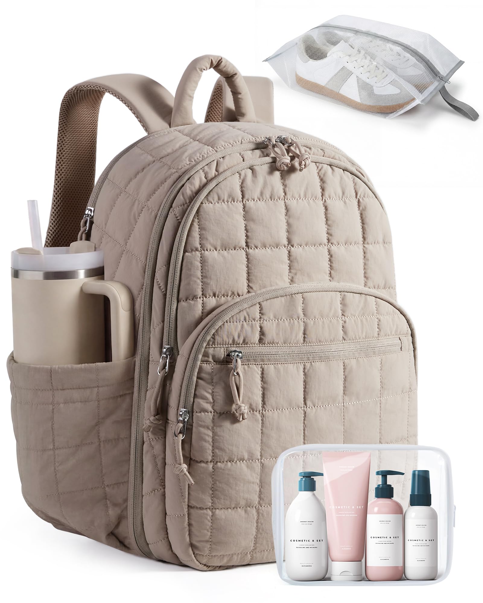 BAGSMART Quilted Backpack