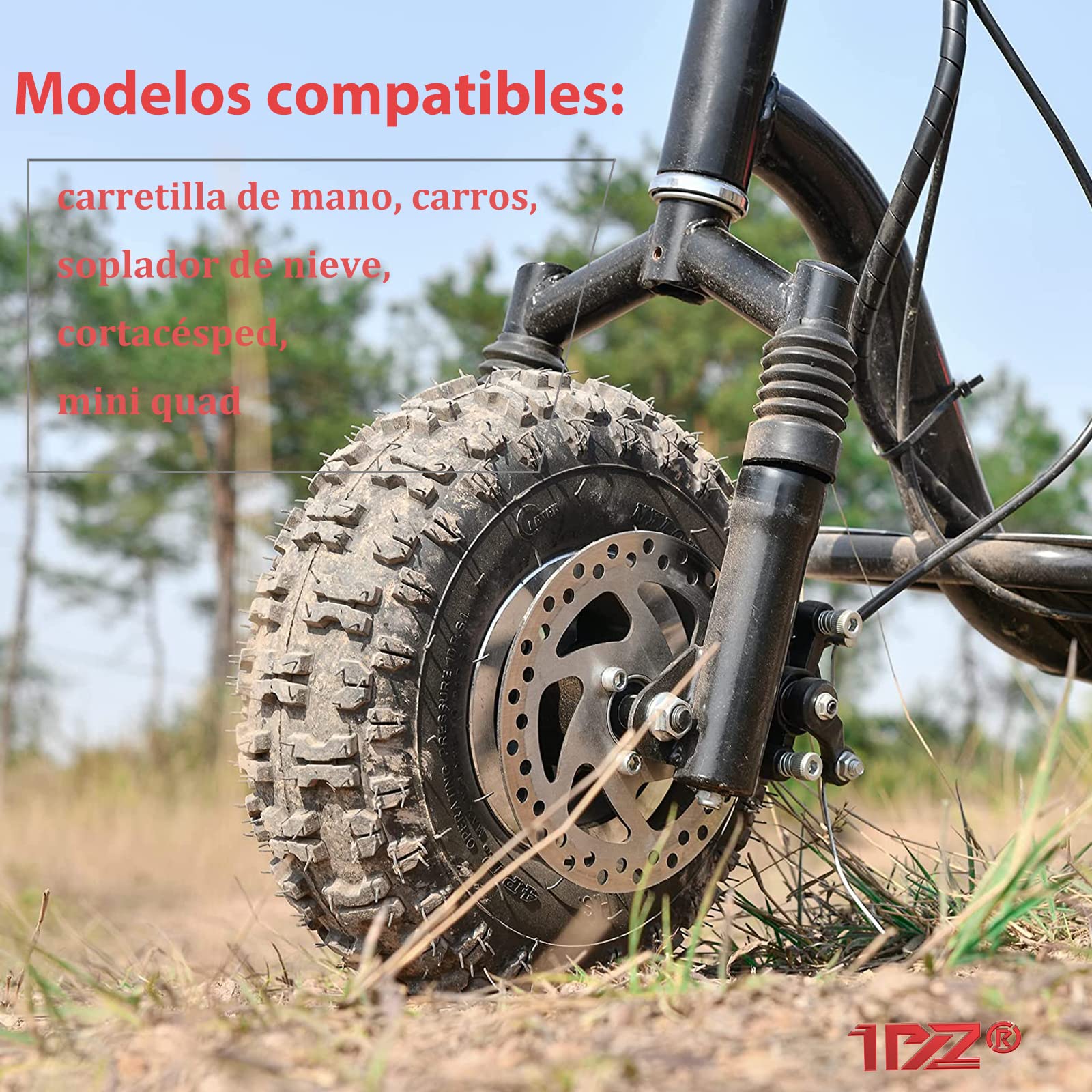 1PZ S4T-35C Neumático de repuesto 4.10/3.50-4 y Cámara de aire para rueda de carretilla de mano, carros, soplador de nieve, cortacésped, mini quad, Go Kart 47cc 49cc, carro de jardín