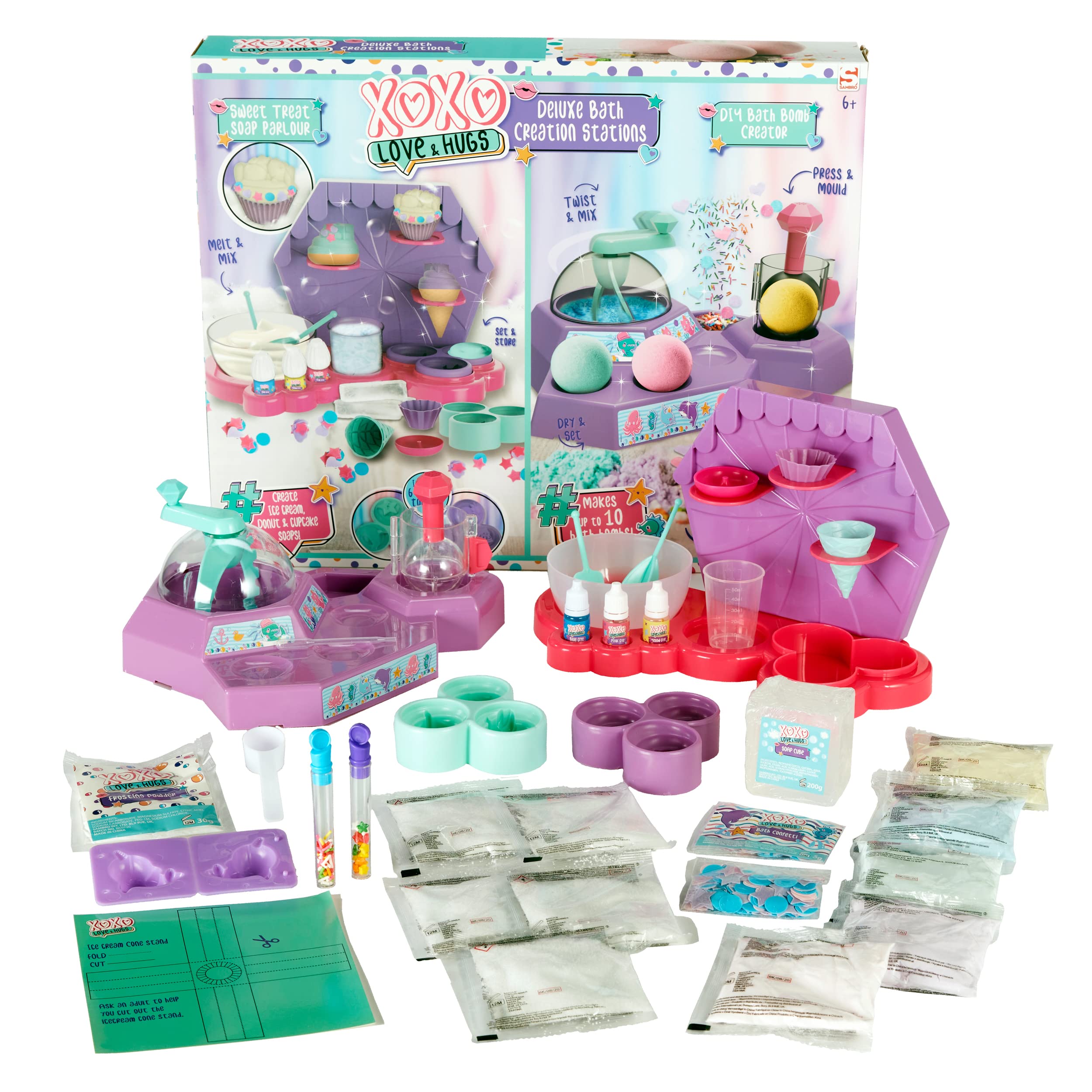 LOVE & HUGS Deluxe Bath Bomb Kit | Mix, Add & Press | Safe Ingredients | Ages 6+