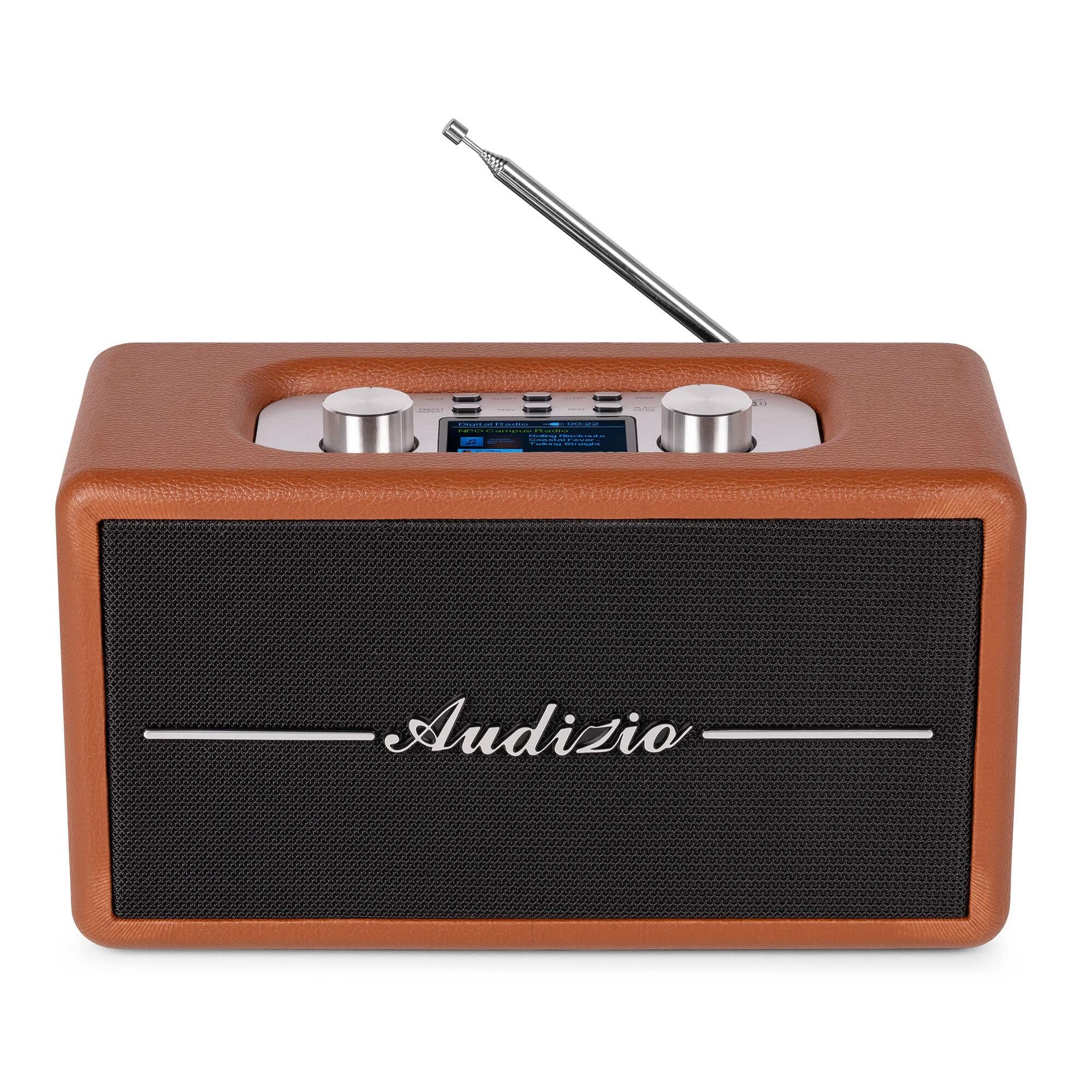 Audizio Tune60 Radio DAB+/FM Bluetooth Vintage Design Lettore USB SD Display LCD Sveglia Digitale Portatile AC Batterie