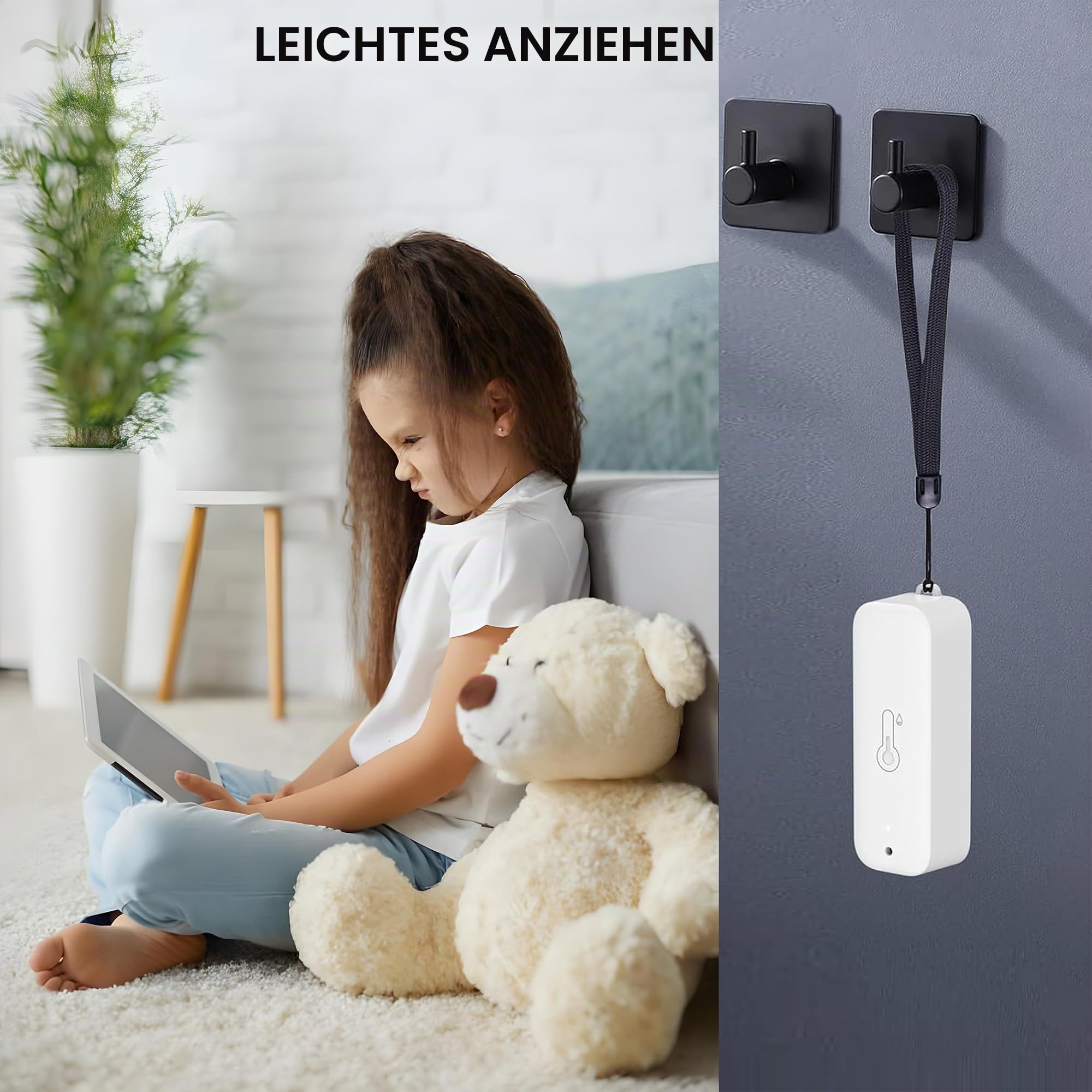 WiFi-Hygrometer Thermometer-Sensor - kabelloser Temperatur- und Feuchtigkeitssensor für den Innen- und Außenbereich mit Remote-App-Benachrichtigungsalarm, für Gewächshaus Weinkeller (4 Stück)