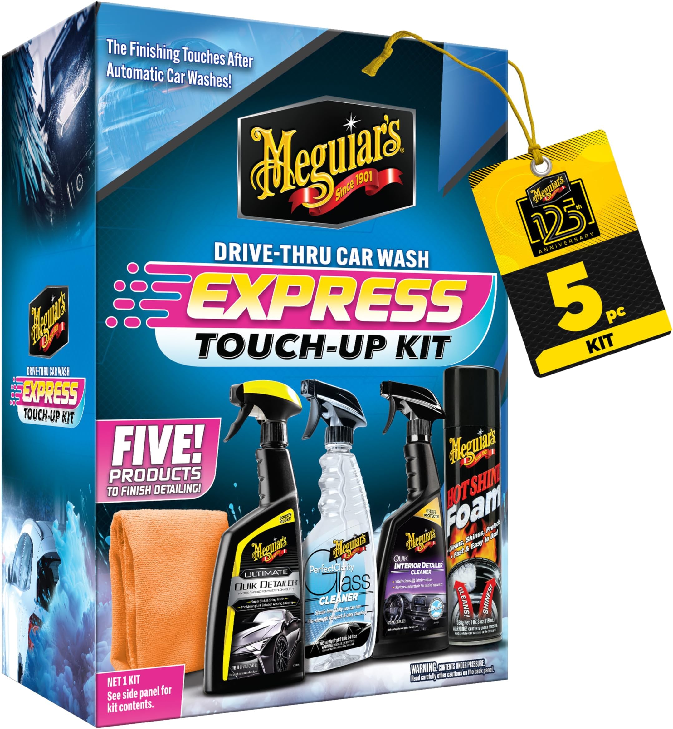 Drive-Thru Car Wash Express Touch-Up Kit - The Perfect Car Detailing Kit for Touching Up After Running Through an Automatic Car Wash or After Washing Your Ride at Home, Clean Inside and Out