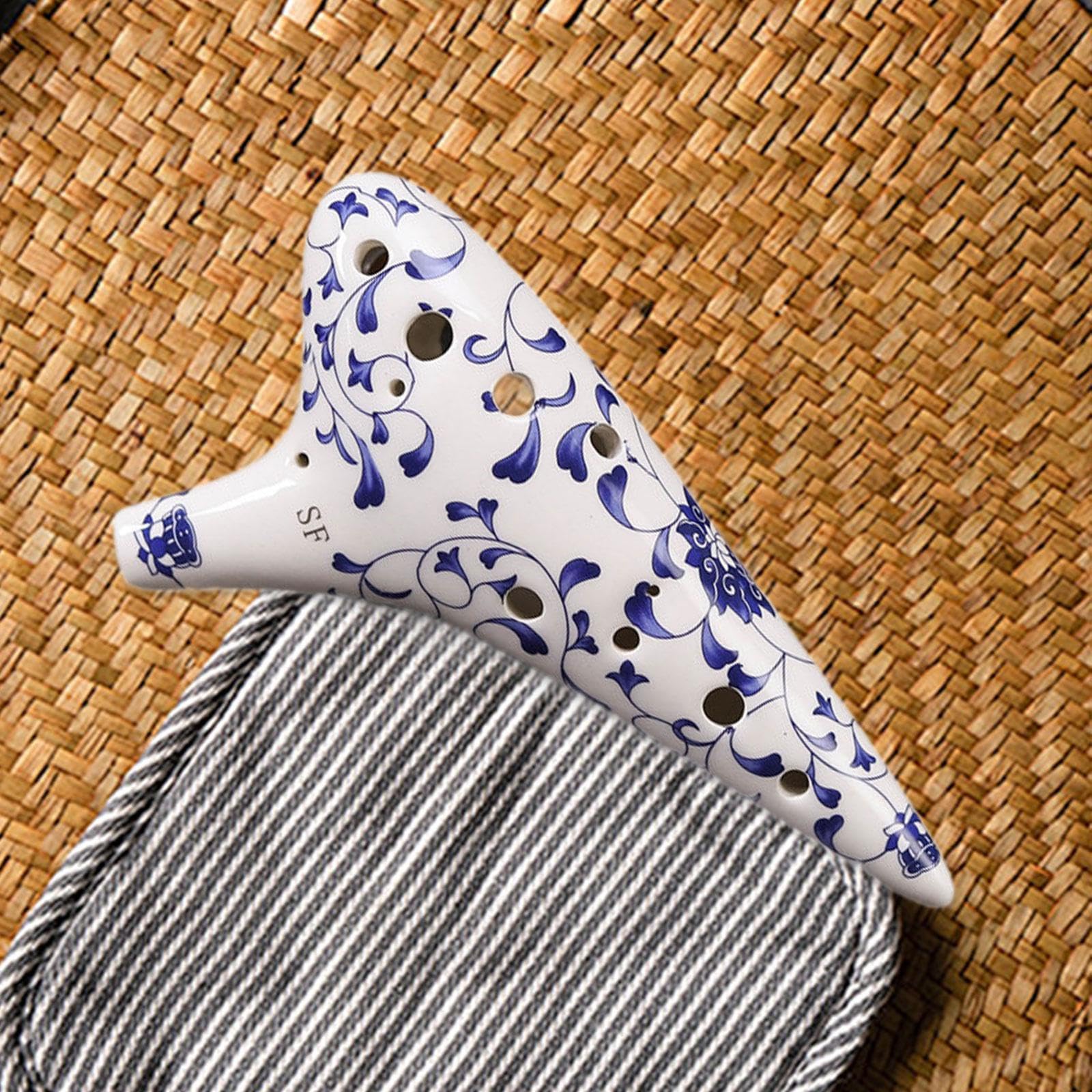 Ocarina in Ceramica Pratica Ed Elegante, con Custodia per Il Trasporto, di Musica E Tracolla, per Esibizioni Professionali, Regalo, B