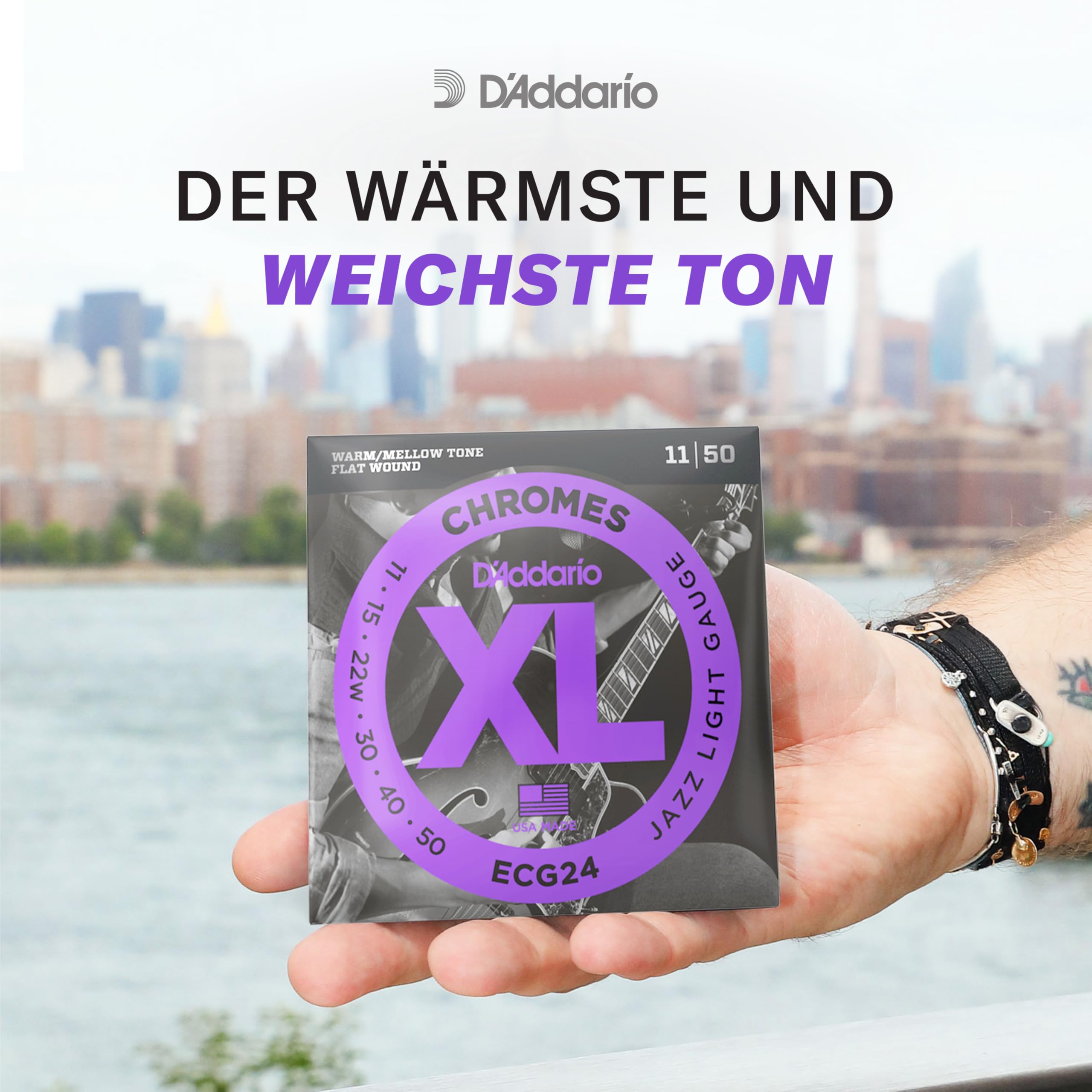 D'Addario E Bass Gitarrensaiten | Saiten E Bass | Bassgitarre Saiten | E Bass Strings | Bass Guitar Strings | ECB80SL Bass XL Saitensatz 0,10 cm - 0,24 cm (.040 - .095 Zoll)