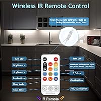 Vista 4 de maylit Luces Debajo Del Gabinete Enchufables, 3 Piezas De 12 Pulgadas De Iluminación Multicolor Debajo Del Gabinete, Luces Brillantes Debajo Del