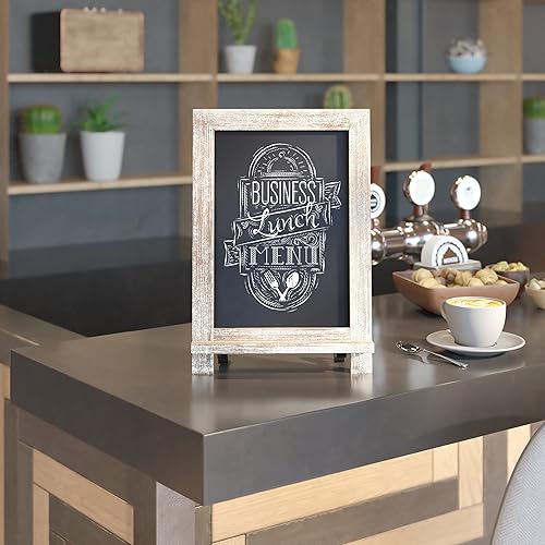 Vista 64 de HBCY Creations - Pizarra de madera rústica con patas para mesa, letrero de mesa estilo vintage para boda, pizarra pequeña para notas en la encimera