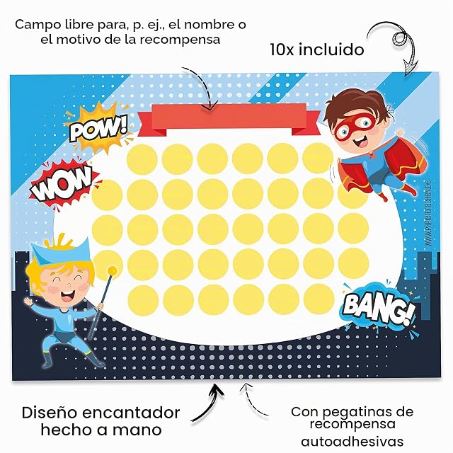 Foto 2 de 5 de Juego de tablero de recompensas para niños como bloc de notas desprendibles 10 hojas - Concepto motivador