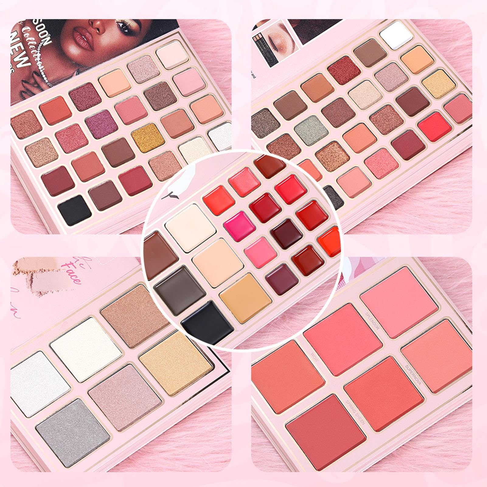 Palette Di Trucco A Libro Da Viaggio per il Trucco del Viso per Donna | Illuminante A Lunga Durata Per Donne Studentesse Universitarie Viaggiatori Principianti Professionisti Amanti della Bellezza