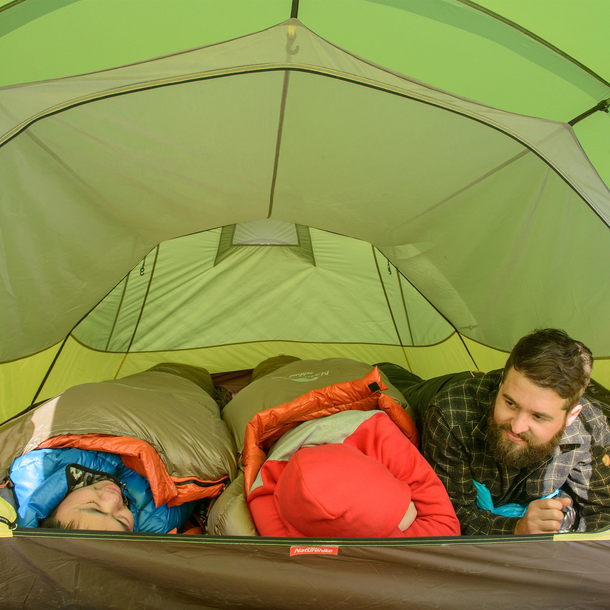 Naturehike Tenda a tunnel per 2/3 persone per 3-4 stagioni, leggera e impermeabile e antivento, tenda da campeggio con veranda, tenda da trekking per ciclismo, escursionismo, alpinismo, attività