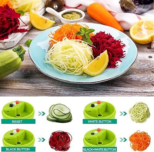 Miniatura 3 de Cortador de verduras en espiralizador de mano Adoric 4 en 1 cortador en espiral de verduras resistente Zoodle para comidas bajas en carbohidratos