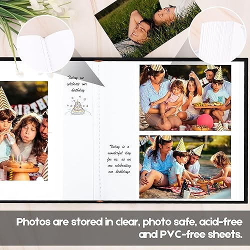 Miniatura 6 de Álbum de fotos de 4 x 6 pulgadas, 240 fotos con espacio de escritura, álbum de fotos de 4 x 6 pulgadas, cubierta de lino con ventana frontal, 240