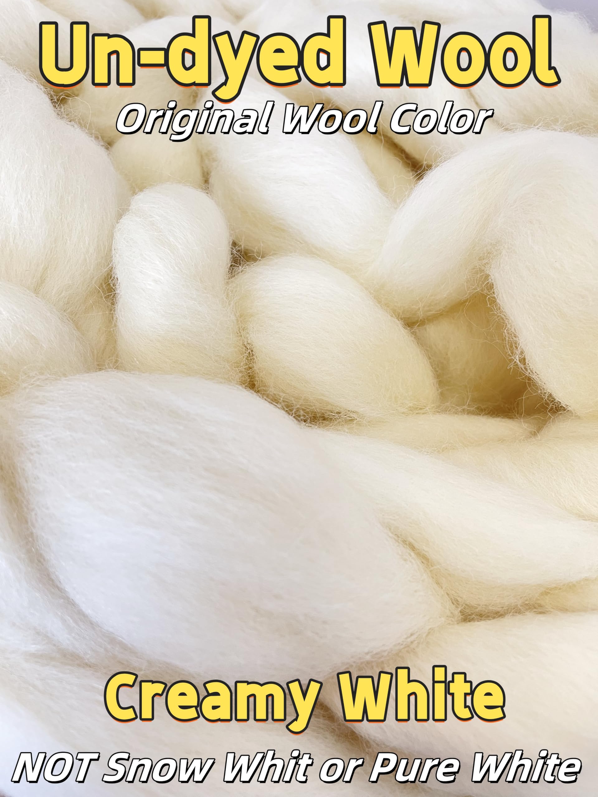 Amazon.com: T.F GHG 1LB 100% Natural Wool Roving, Super Clean Wool  