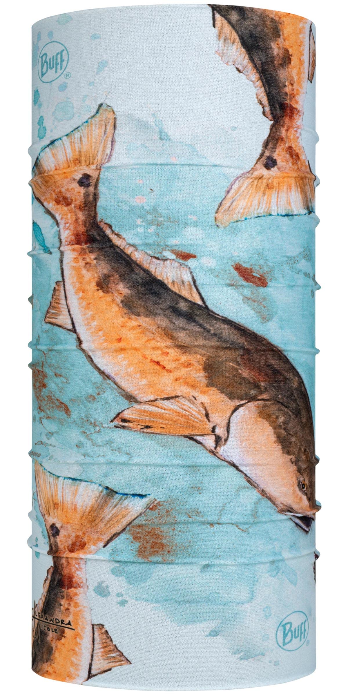 BUFF CoolNet UV Neck Gaiter, UPF 50 Sun Protection, Breathable, Versatile, Quick Dry Face Mask, Fishing Designs, Adult Size