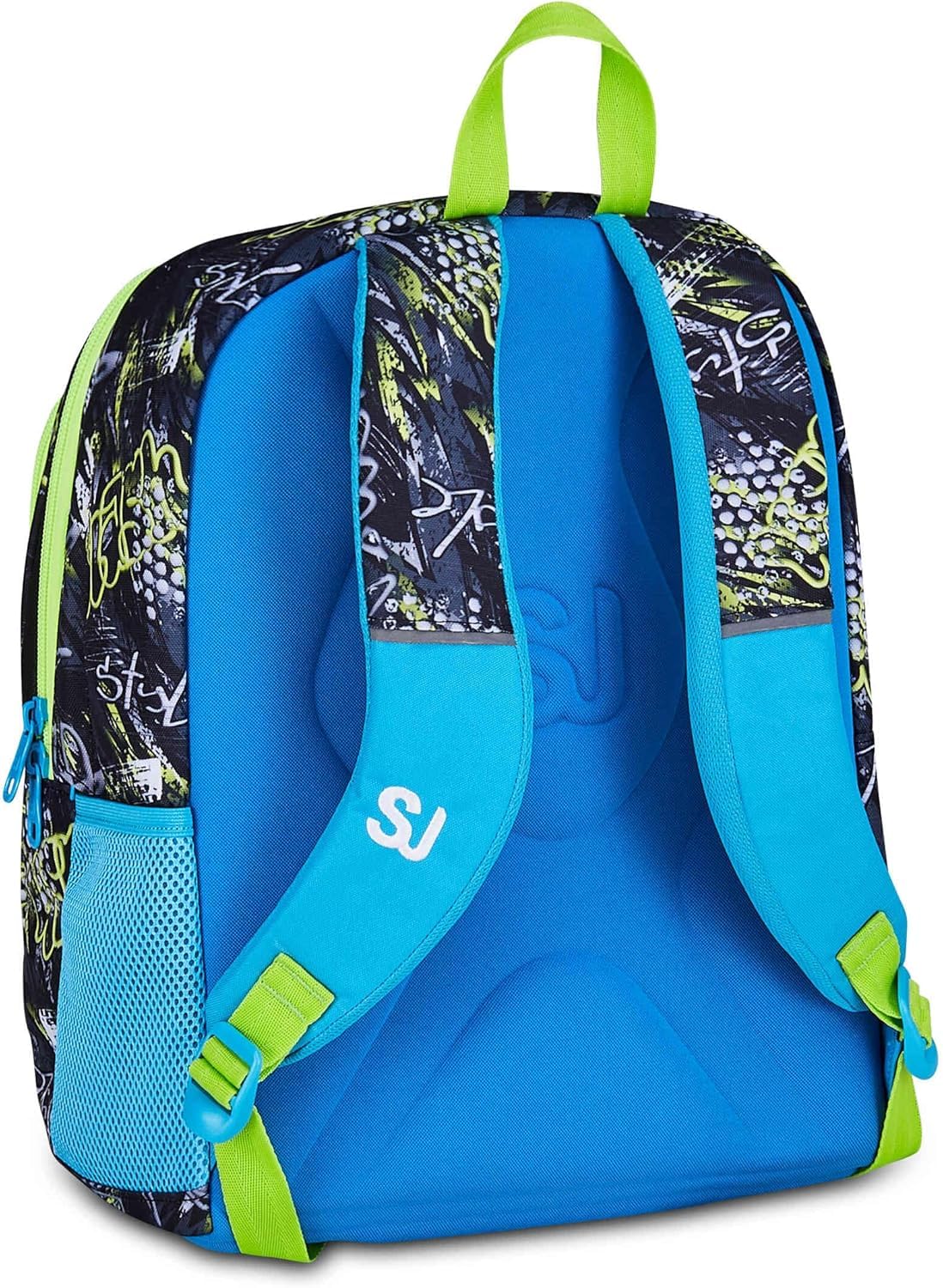 SJ GANG STYLE JAM GANG Zaino Scuola Advanced SOFT POUCH BOY, Doppio Scomparto, Applicazione zainetto 3D su tasca frontale, Tasca laterale portaborraccia. CON ASTUCCIO 3 ZIP COMPLETO DI COLORI