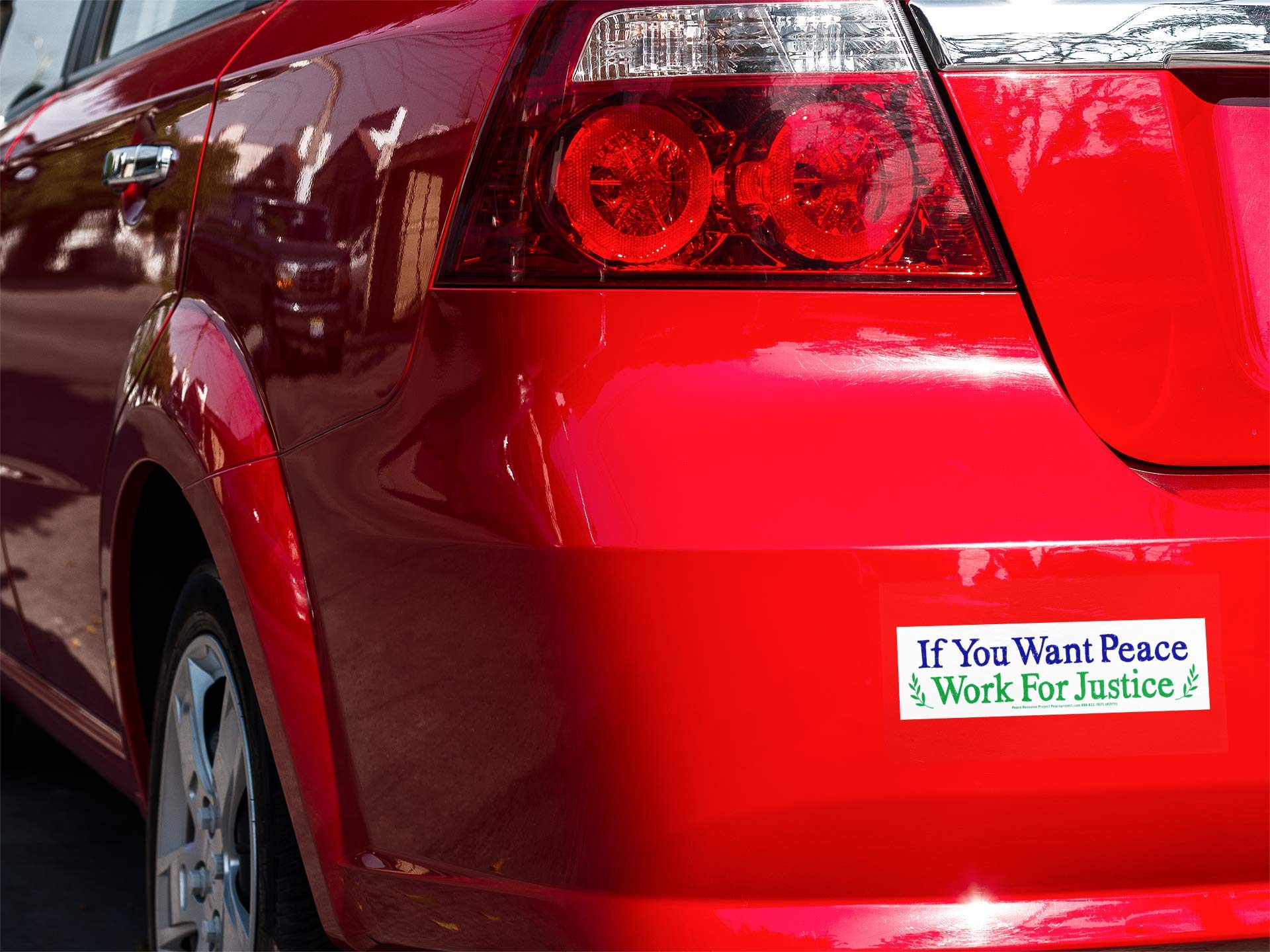 If You Want Peace Work For Justice Bumper Sticker - Social Change Car Decal 9x2.5 Inches