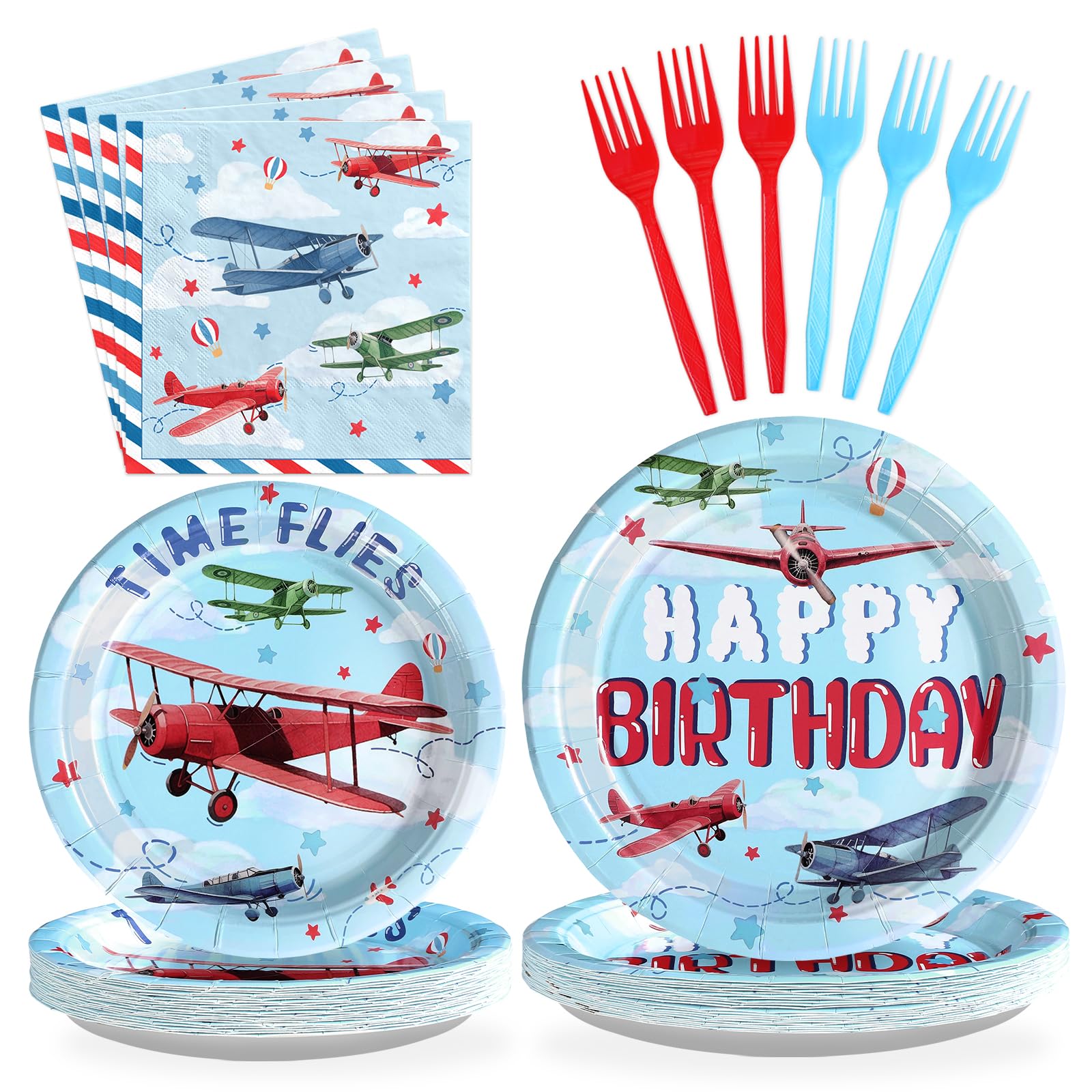 Grencian 96Pcs Airplane Party Set