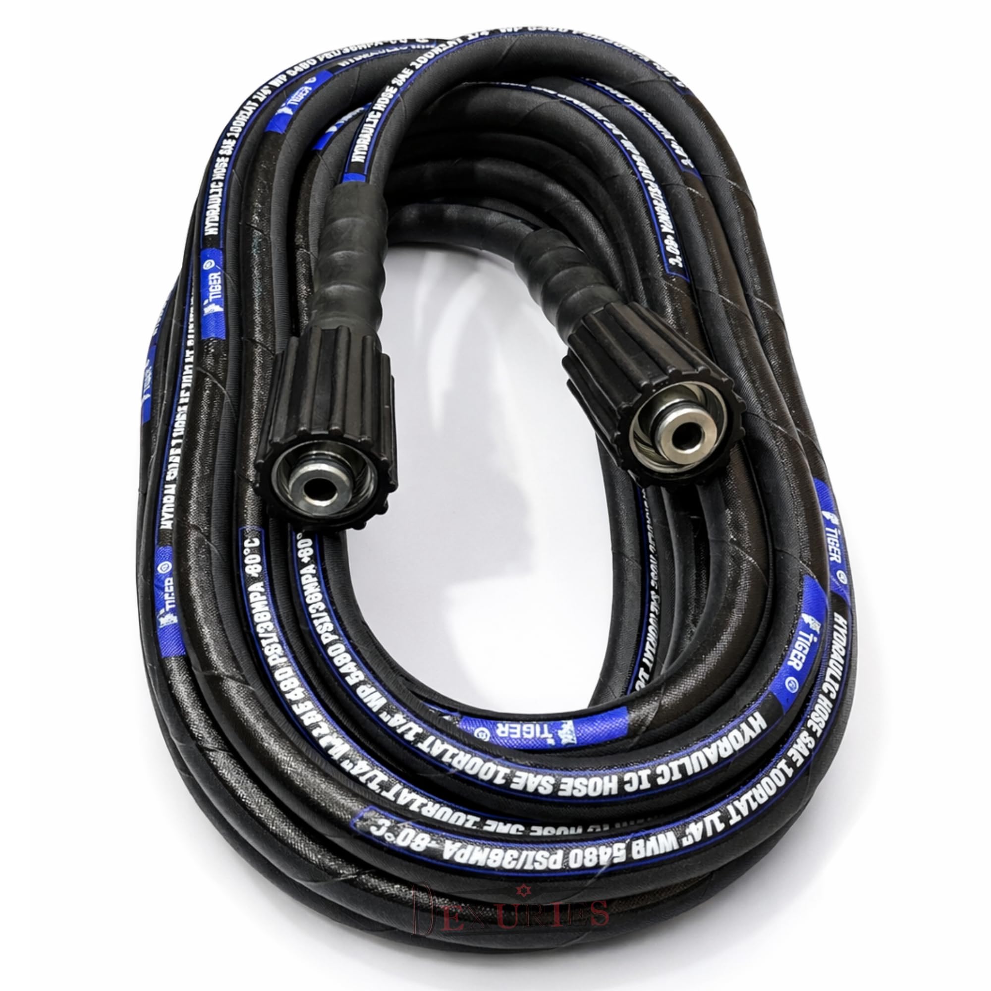 Pressure Washer Hose Pipe, Heavy-Duty Wire Braided Hydraulic Hose, 2500 PSI, Black, 8 Metre, Explosion Proof