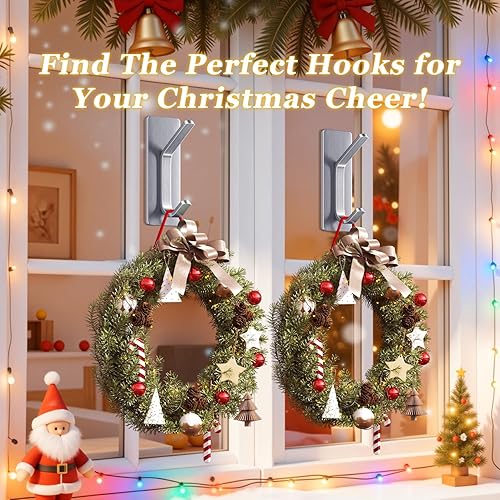 Miniatura 2 de Auxmir Ganchos autoadhesivos, plata, paquete de 5