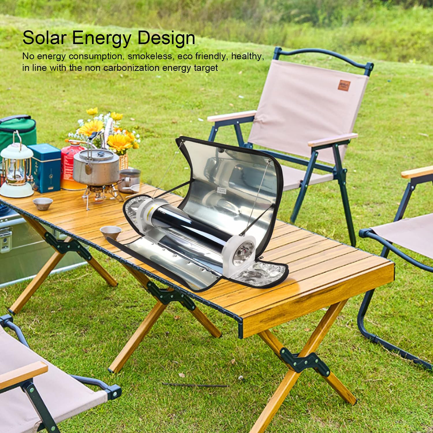 Cuisinière solaire portable, 4,5 l, grande capacité, four