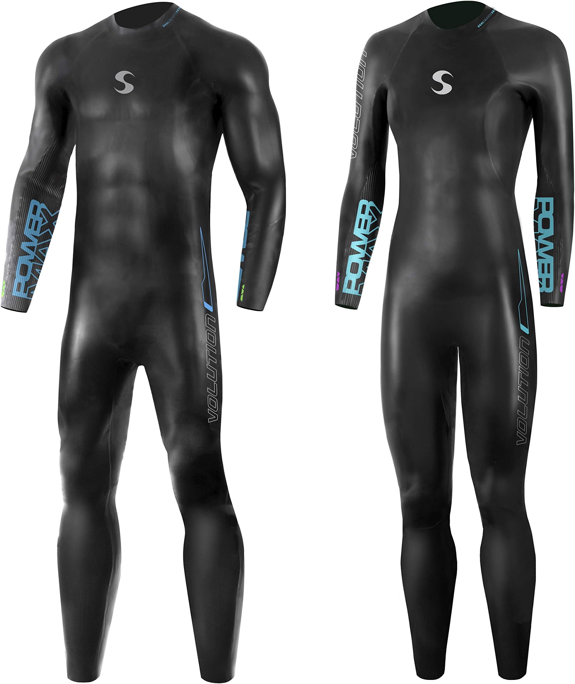 Triathlon Wetsuit 3/2mm - Synergy Volution Full Sleeve Smoothskin Neoprene for Open Water Swimming Ironman & USAT Approved