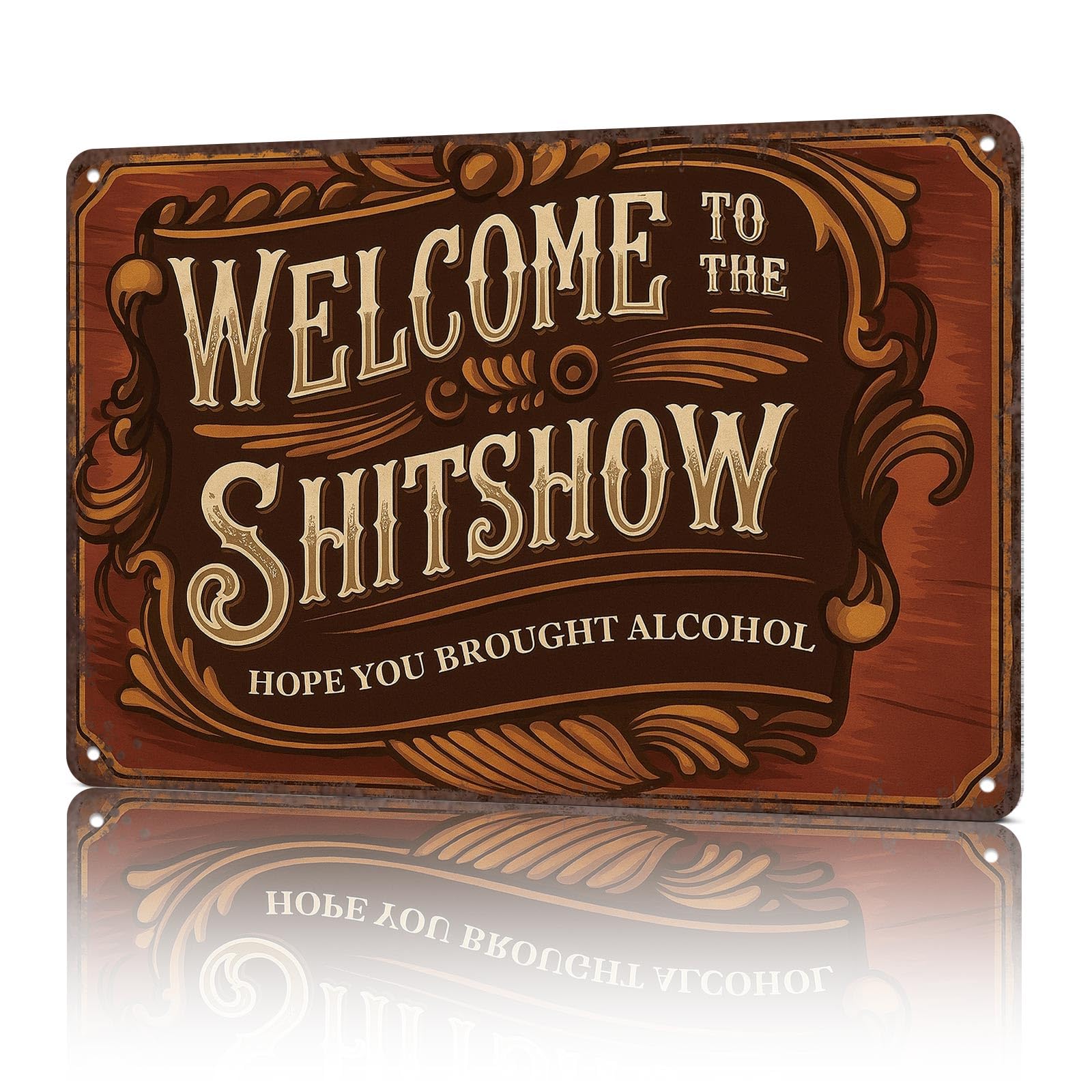KWQDOZF 8x12inch Welcome To The Shitshow Aluminum Sign Wall Art