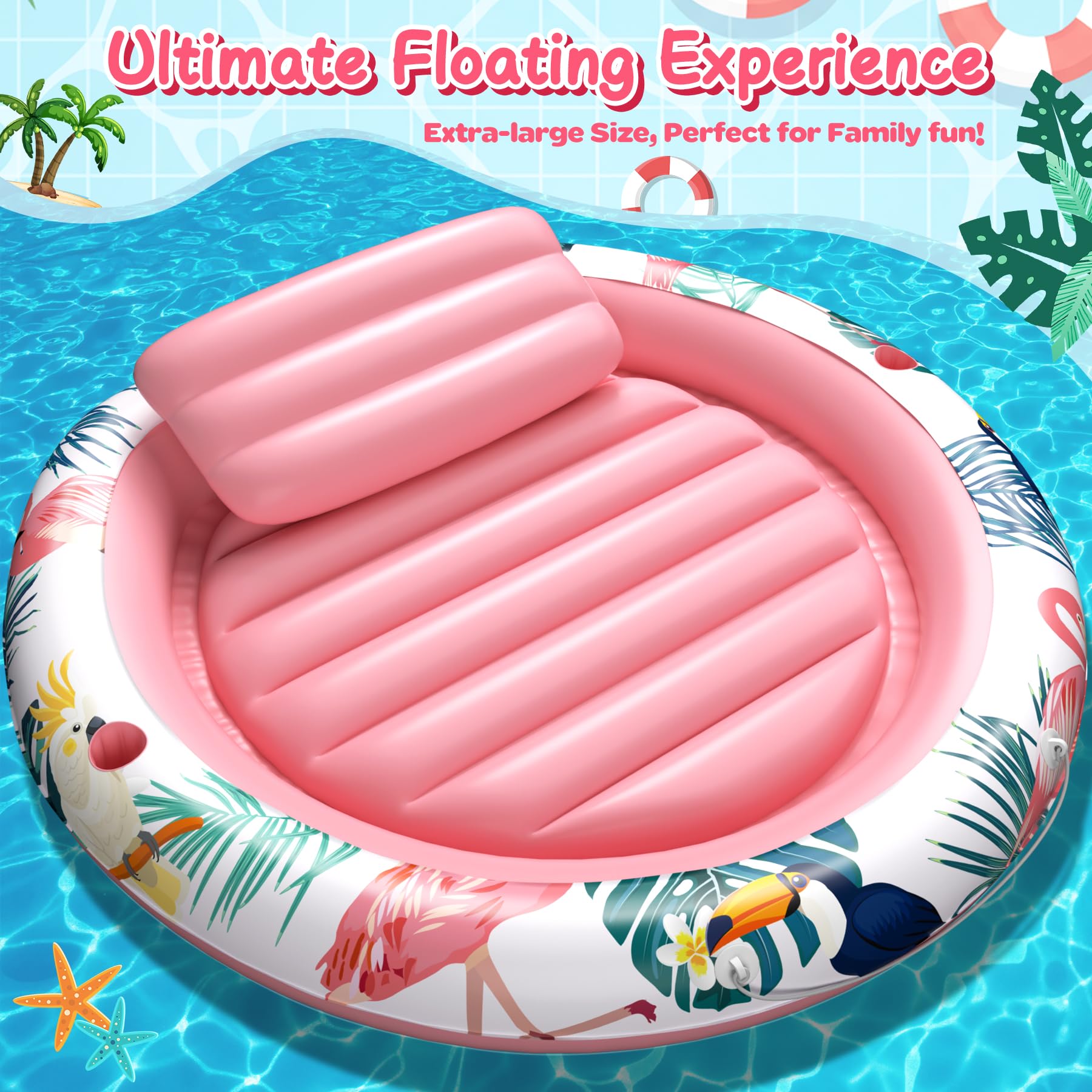 Colchoneta Piscina - Hinchables para Piscina - Flotadores Piscina - Colchonetas Inflables Piscina Adultos - Colchoneta Playa - Colchon Hinchables Inflables Adecuada para Piscina de Playa
