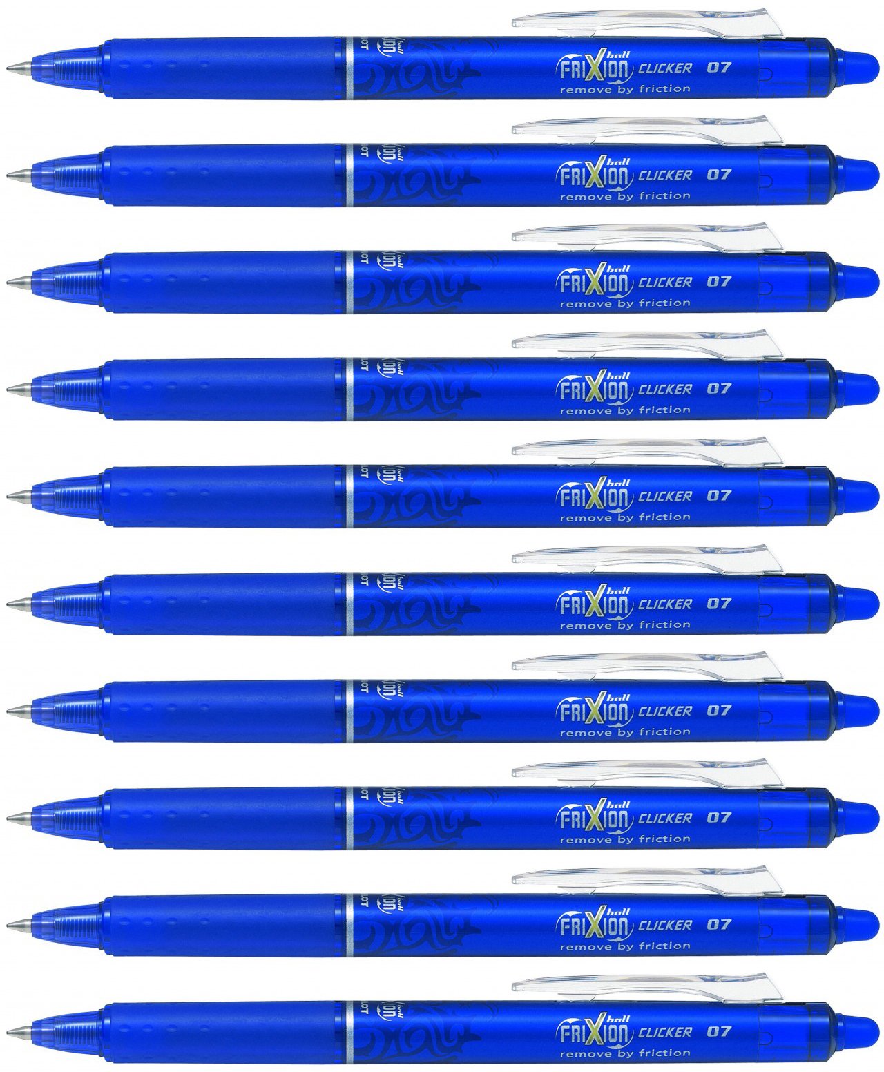 Pilot 019529 Frixion Clicker Rollerball Pen (Blue - Pack of 10)