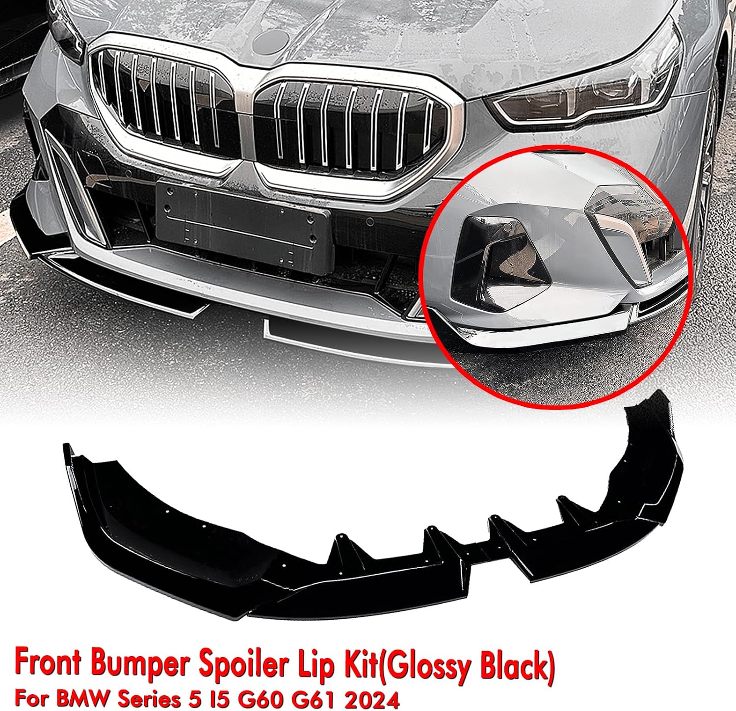 Front Bumper Splitter Lip for BMW 5 Series I5 G60 G61 M Sport 2024-2025